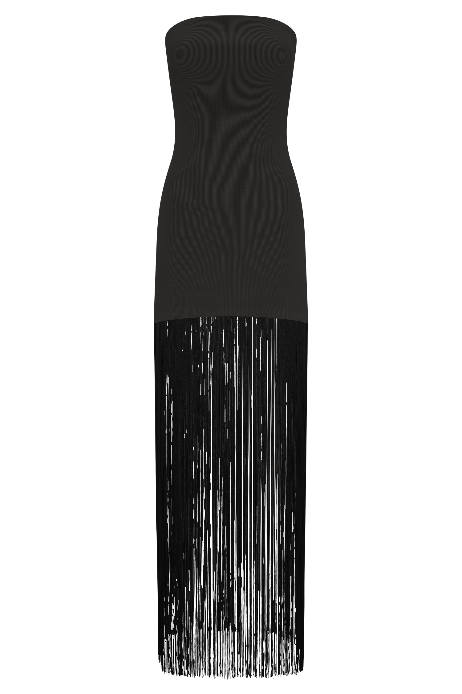 Koah Fringe Bandage Knit Maxi Dress - Black