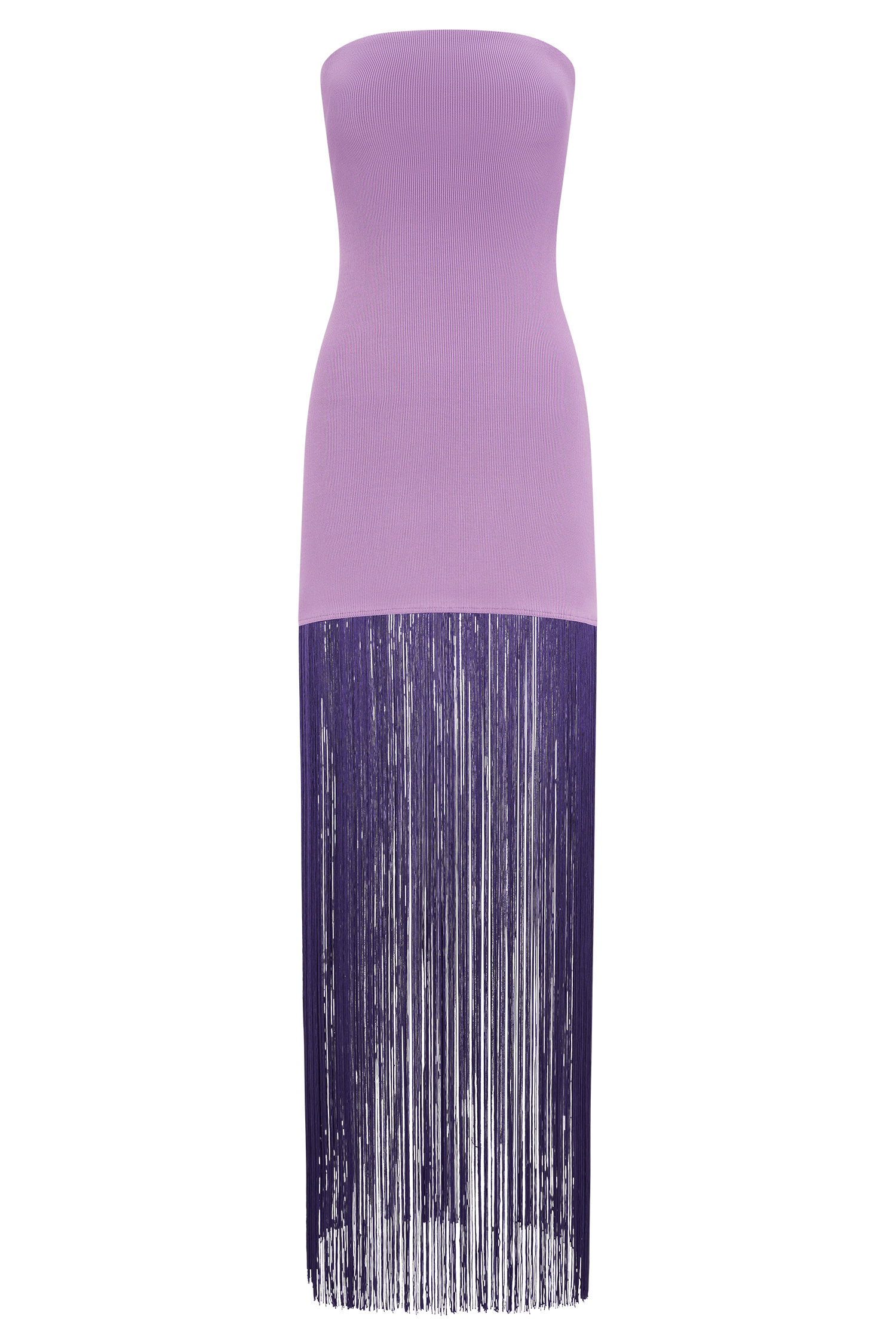 Koah Fringe Bandage Knit Maxi Dress - Purple