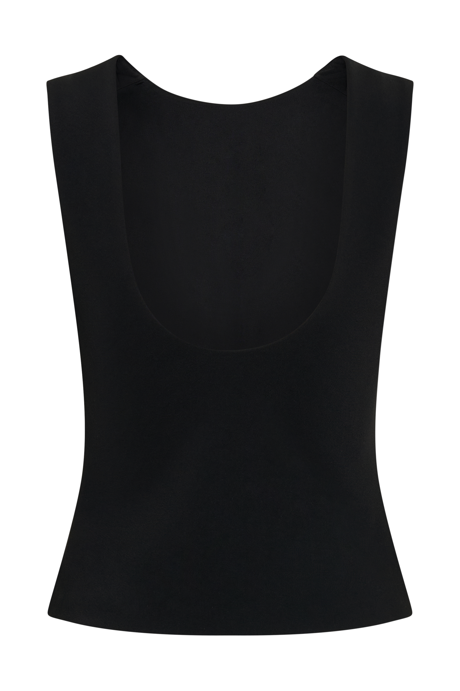 Kyra Open Back Scuba Crepe Top - Black