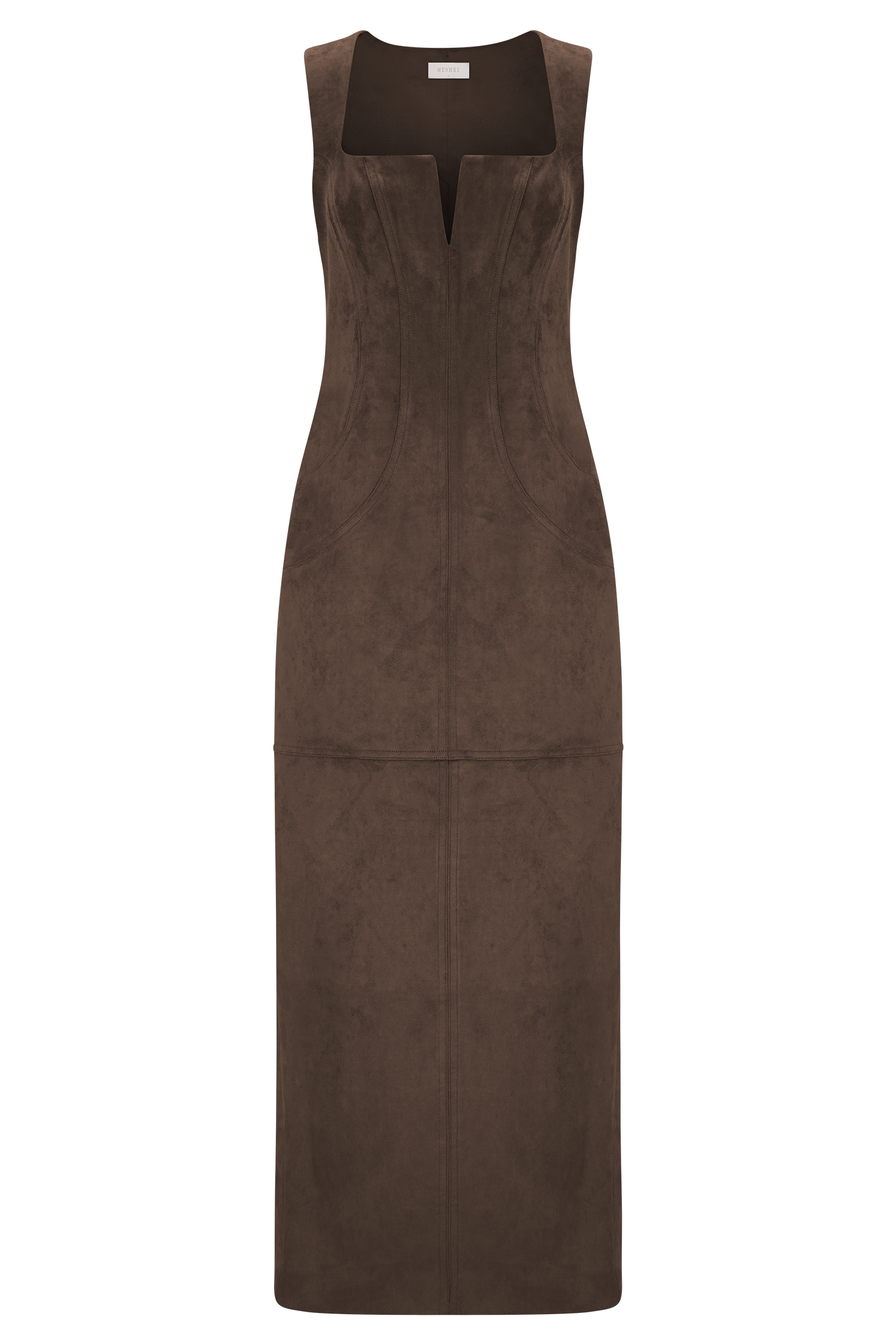 Liam Faux Suede Maxi Dress - Dark Chocolate