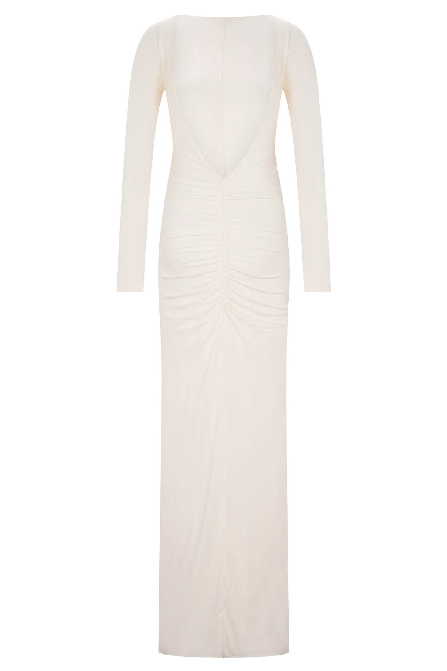 Louisa Long Sleeve Slinky Maxi Dress - Ivory