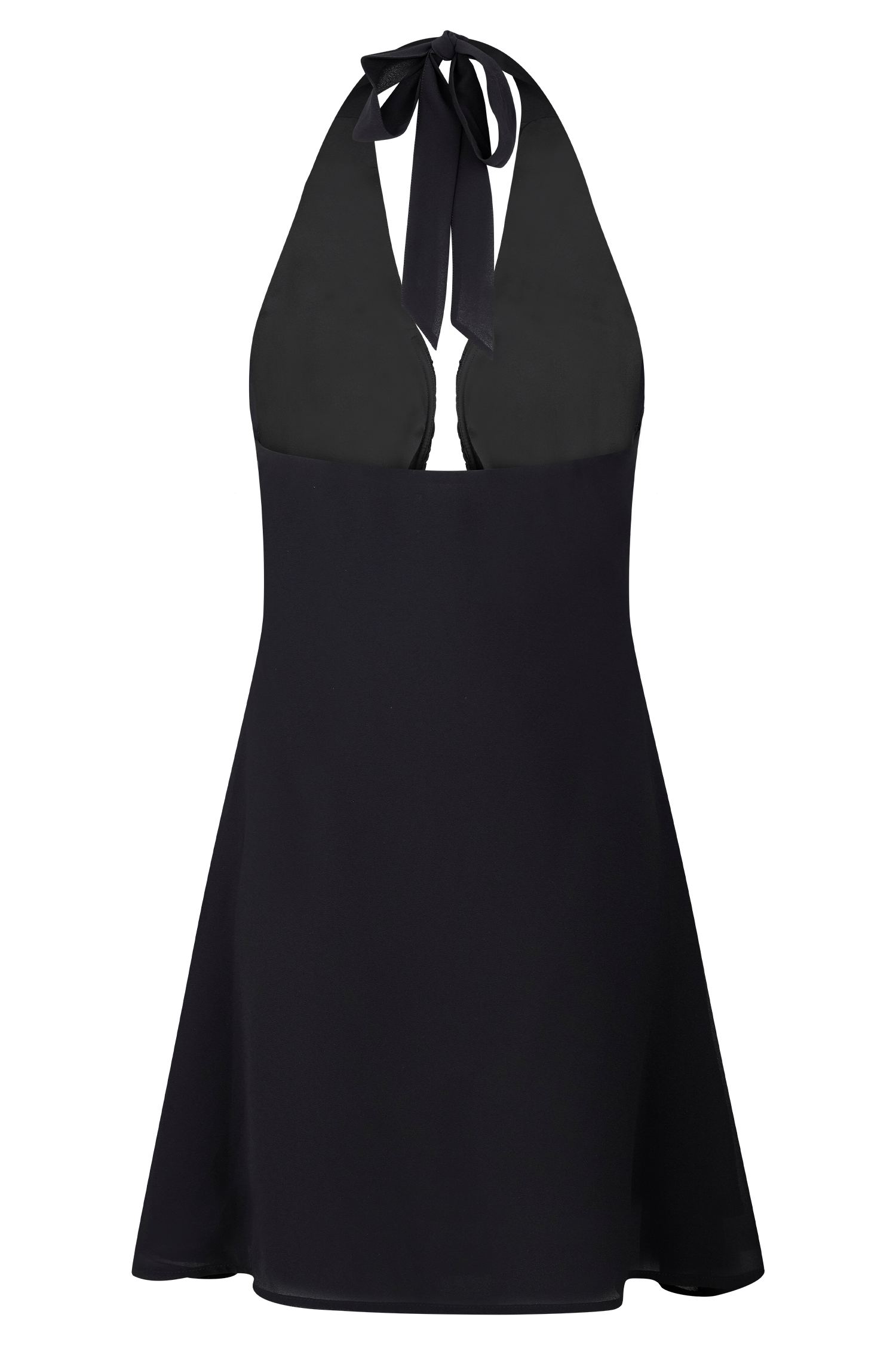 Malakhai Chiffon Halter Mini Dress - Black