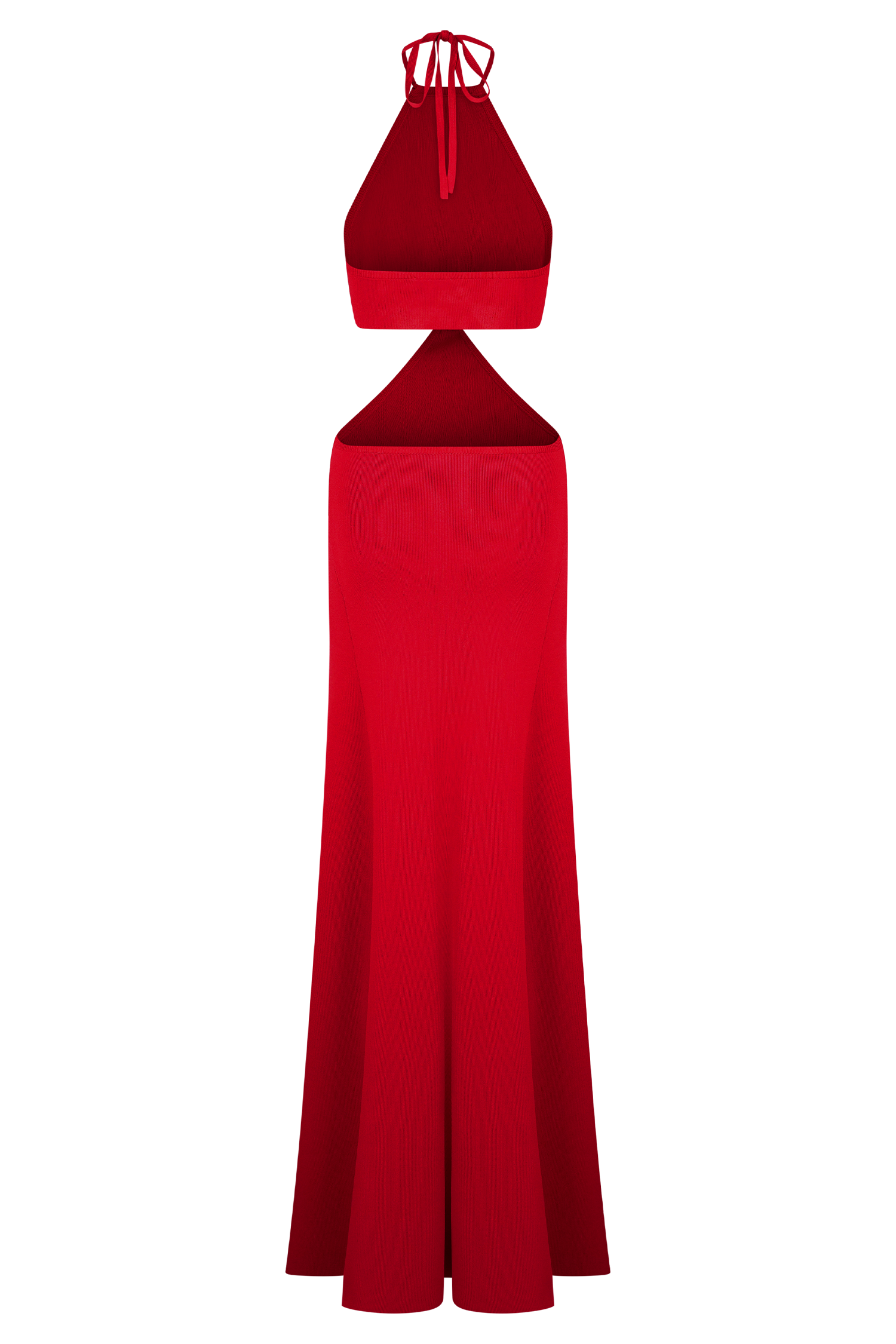 Marlowe Halter Knit Maxi Dress - Red
