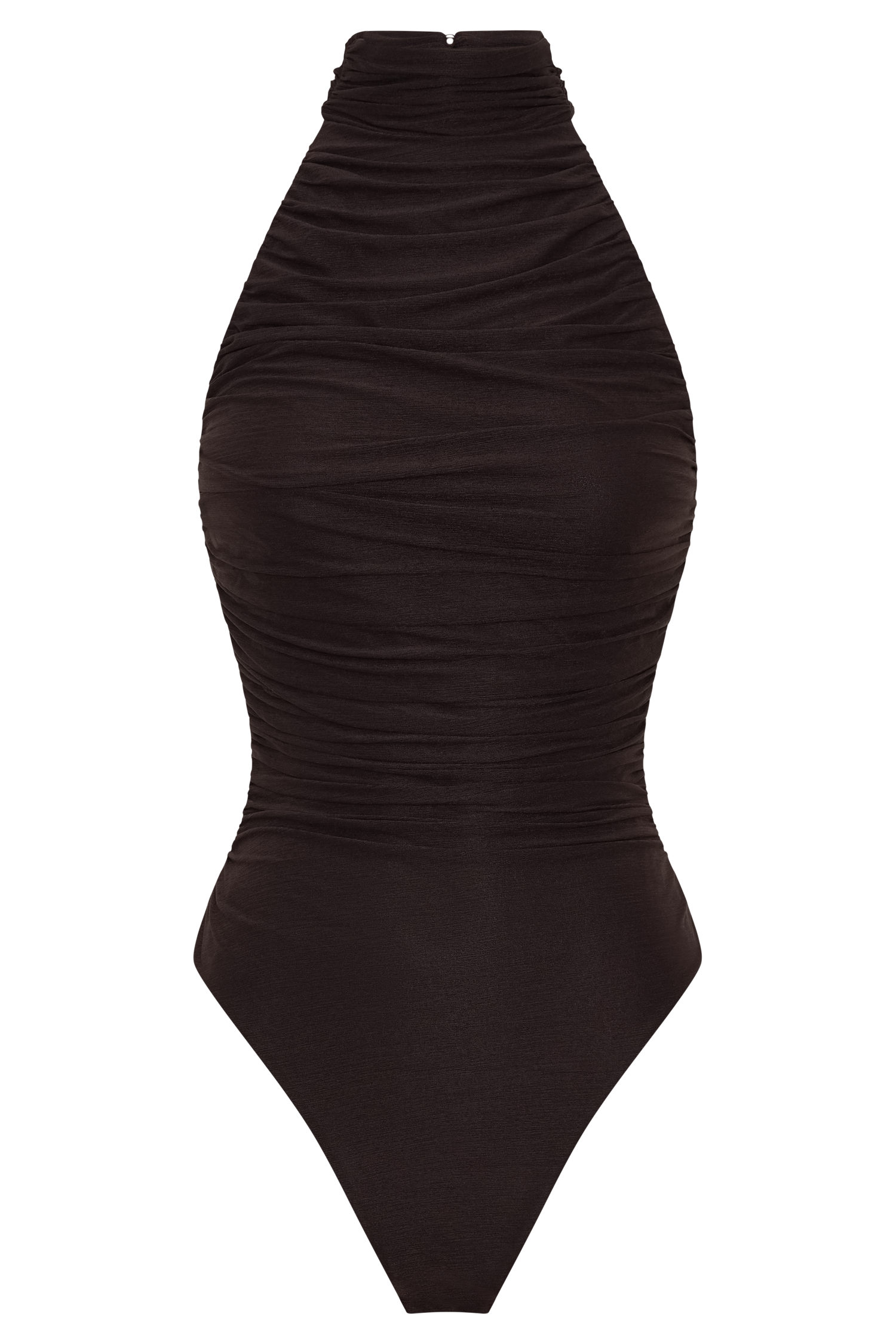 Matilda Ruched Mesh Bodysuit - Chocolate
