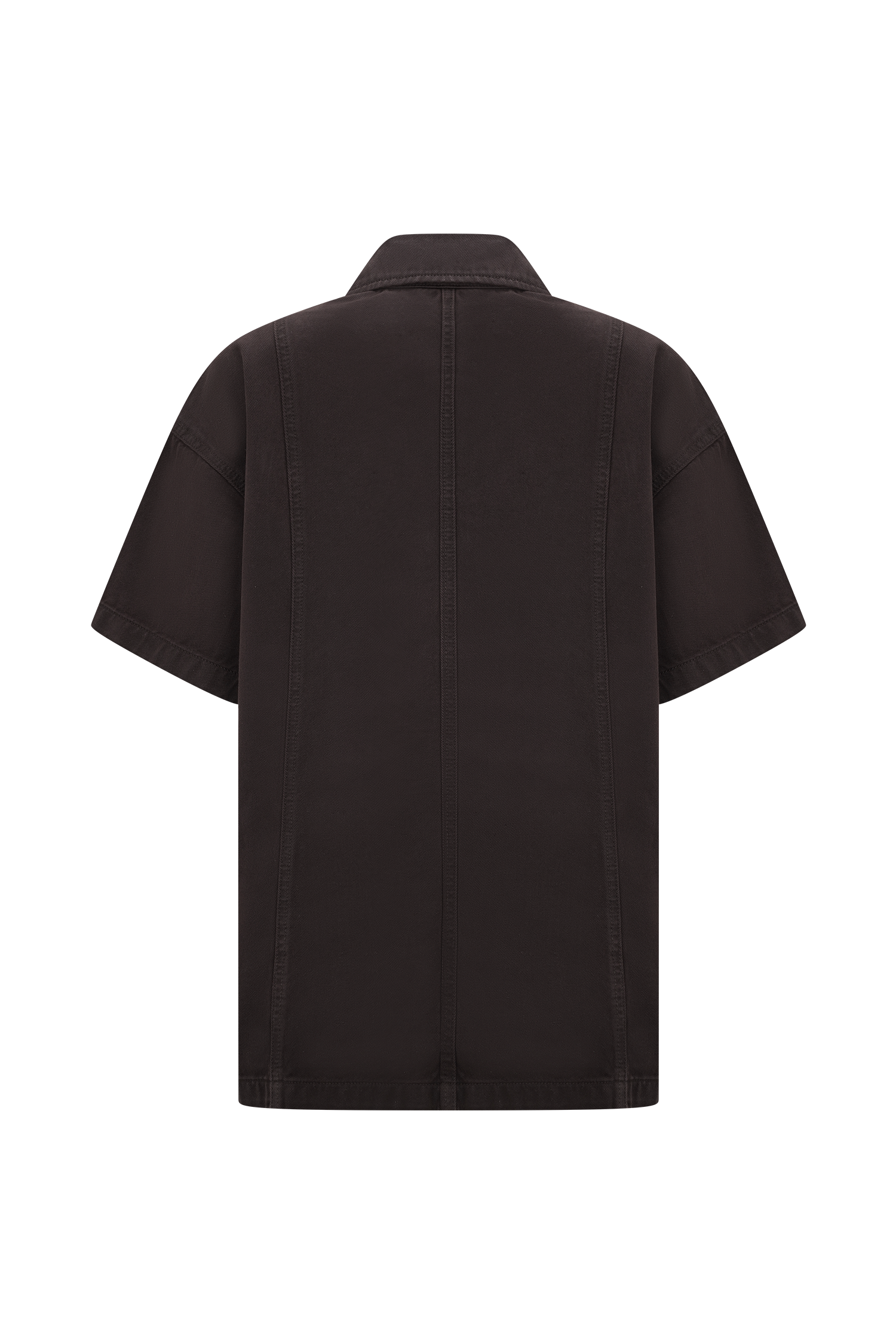 Maya Oversized Denim Shirt - Chocolate