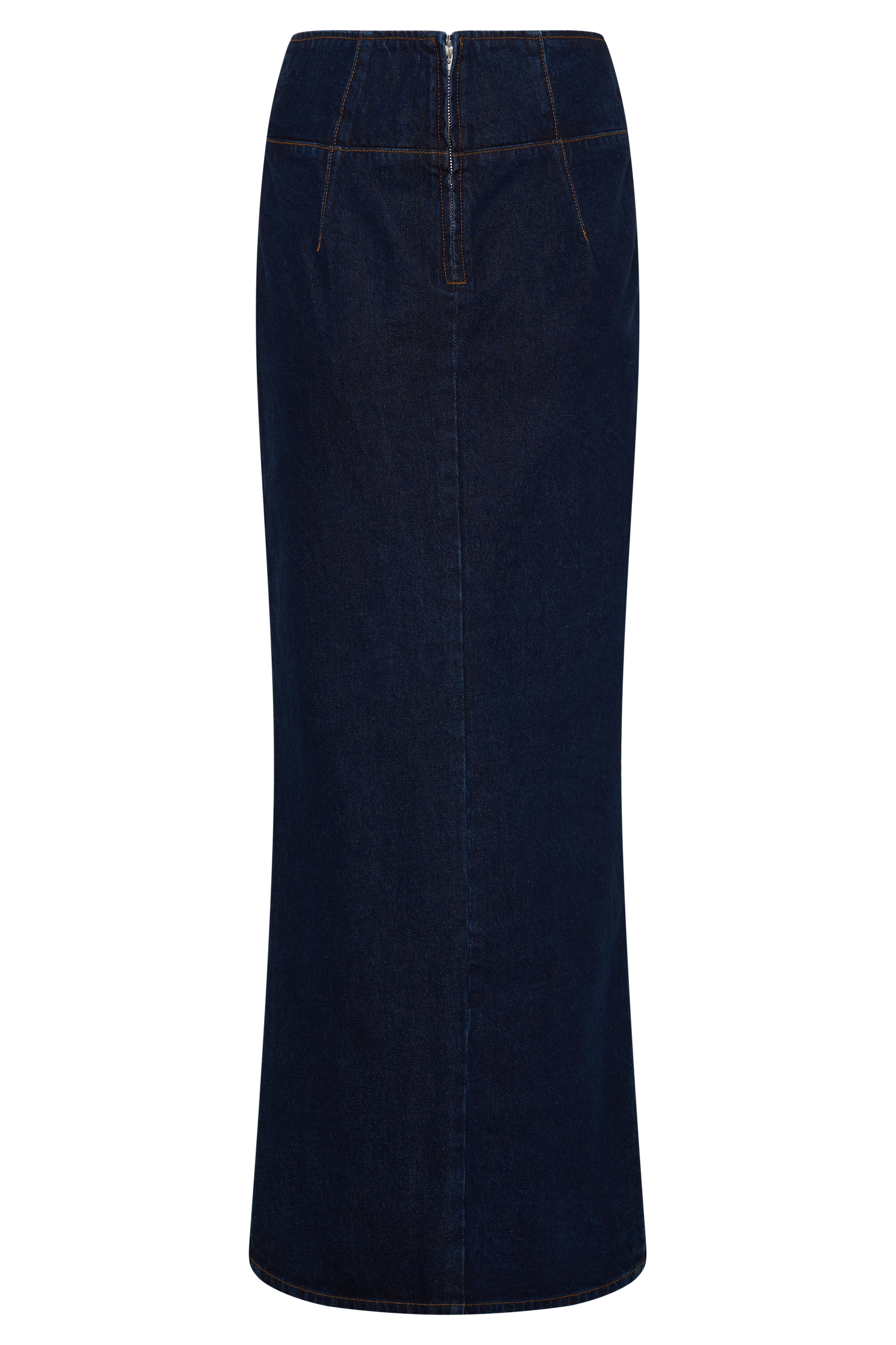 Maylena High Rise Denim Maxi Skirt - Indigo Blue