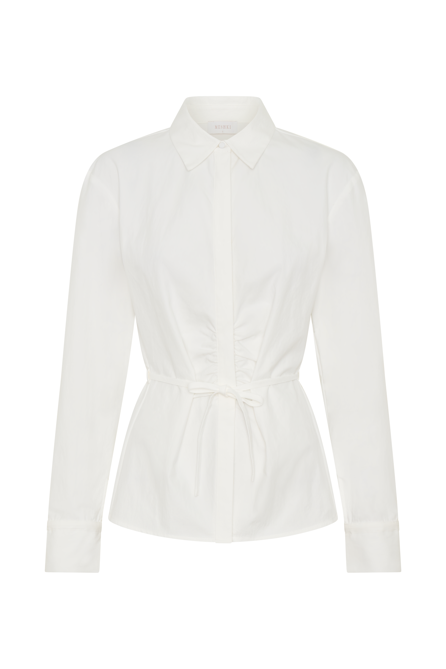 Millie Tie Back Cotton Shirt - White