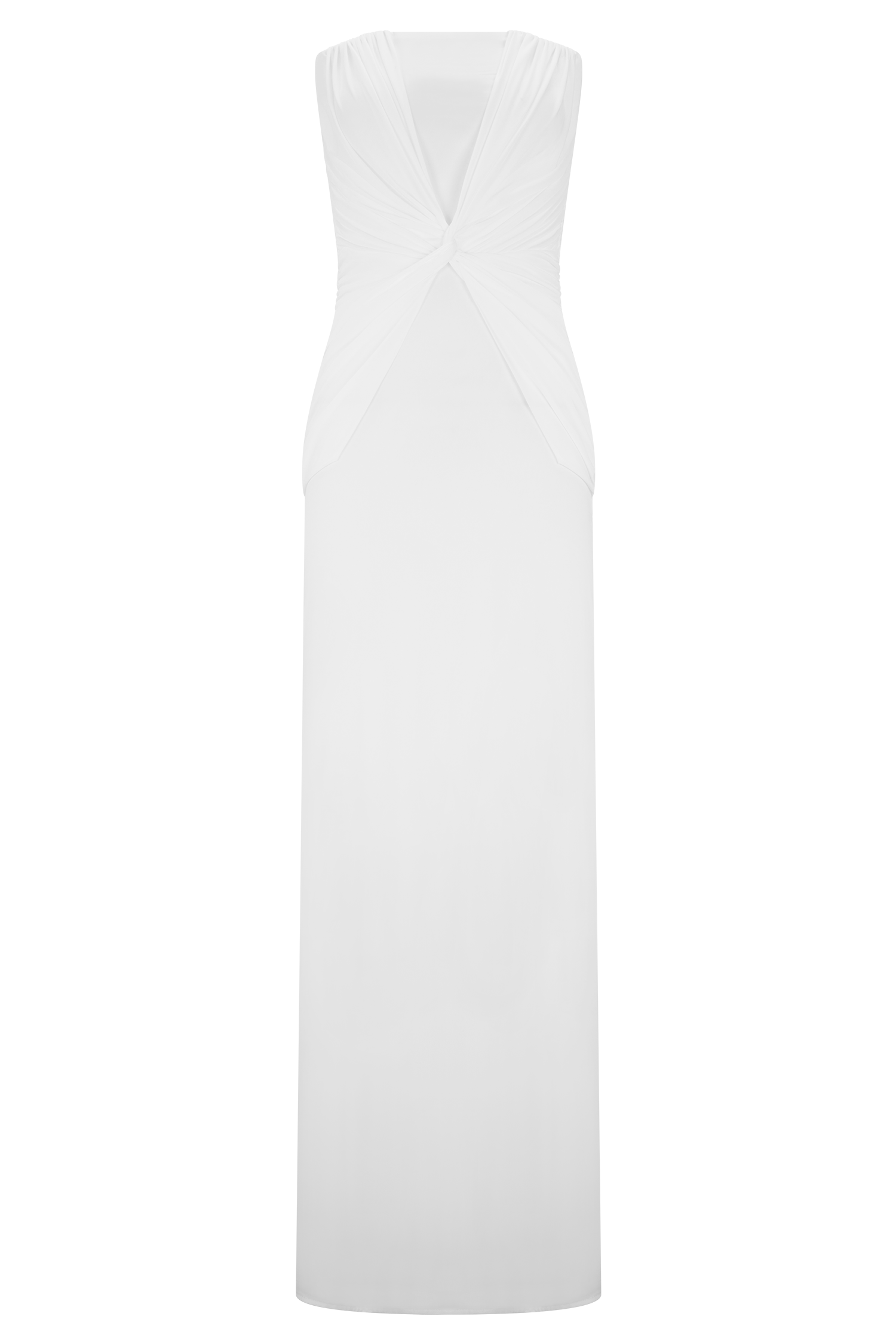Mirren Strapless Slinky Maxi Dress - White