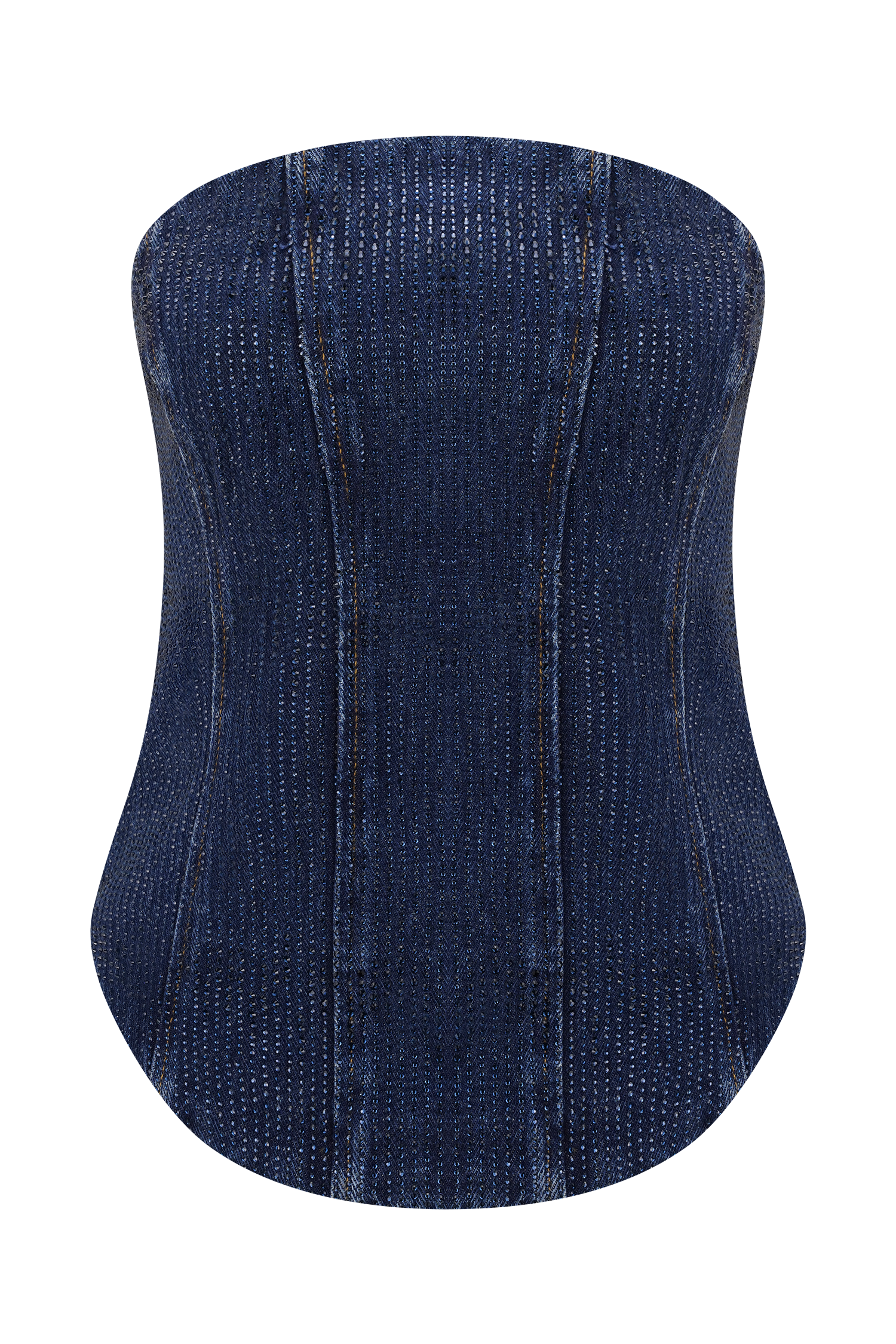 Monte Strapless Diamante Denim Corset - Midnight Blue