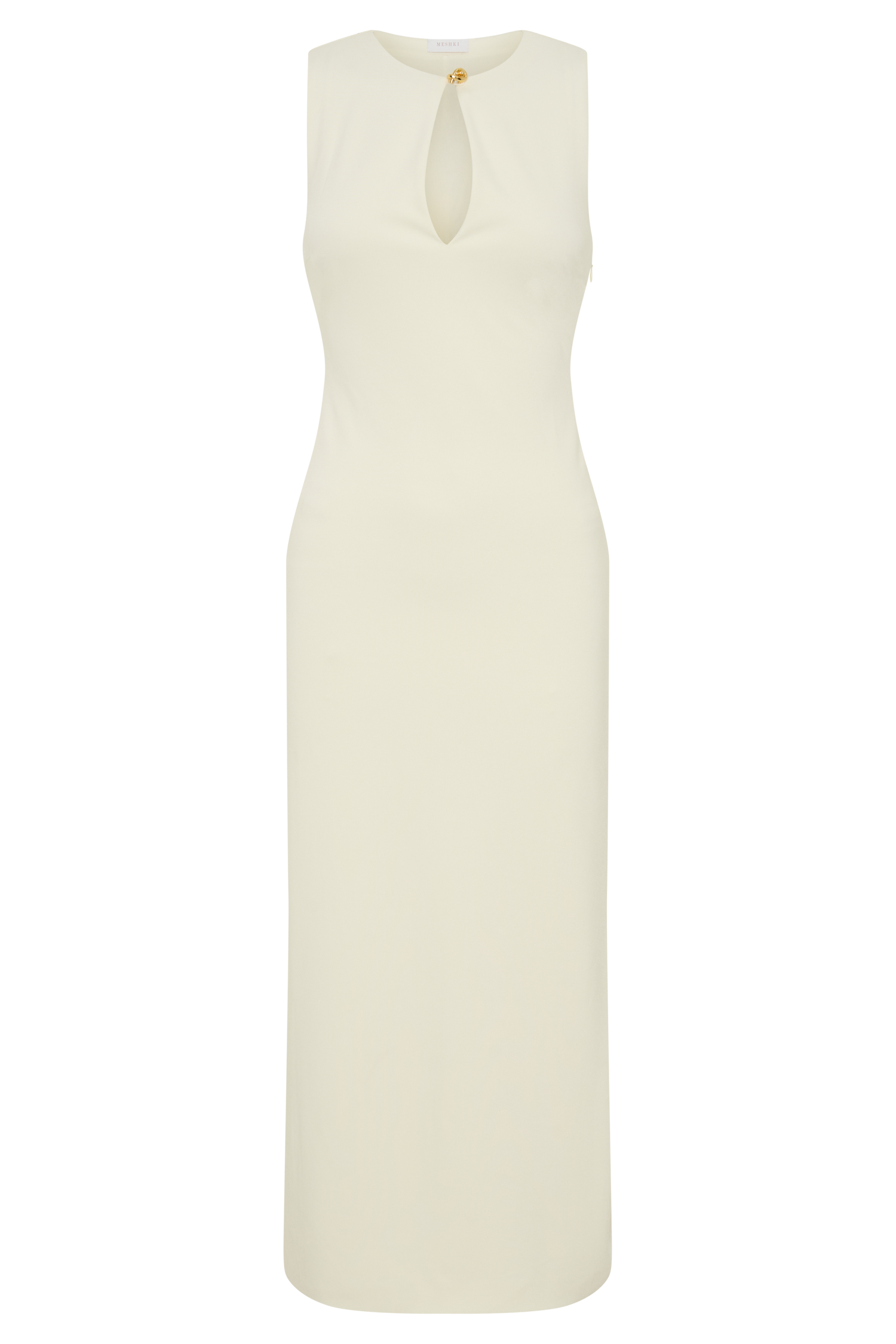 Norah Sleeveless Crepe Midi Dress - Ivory