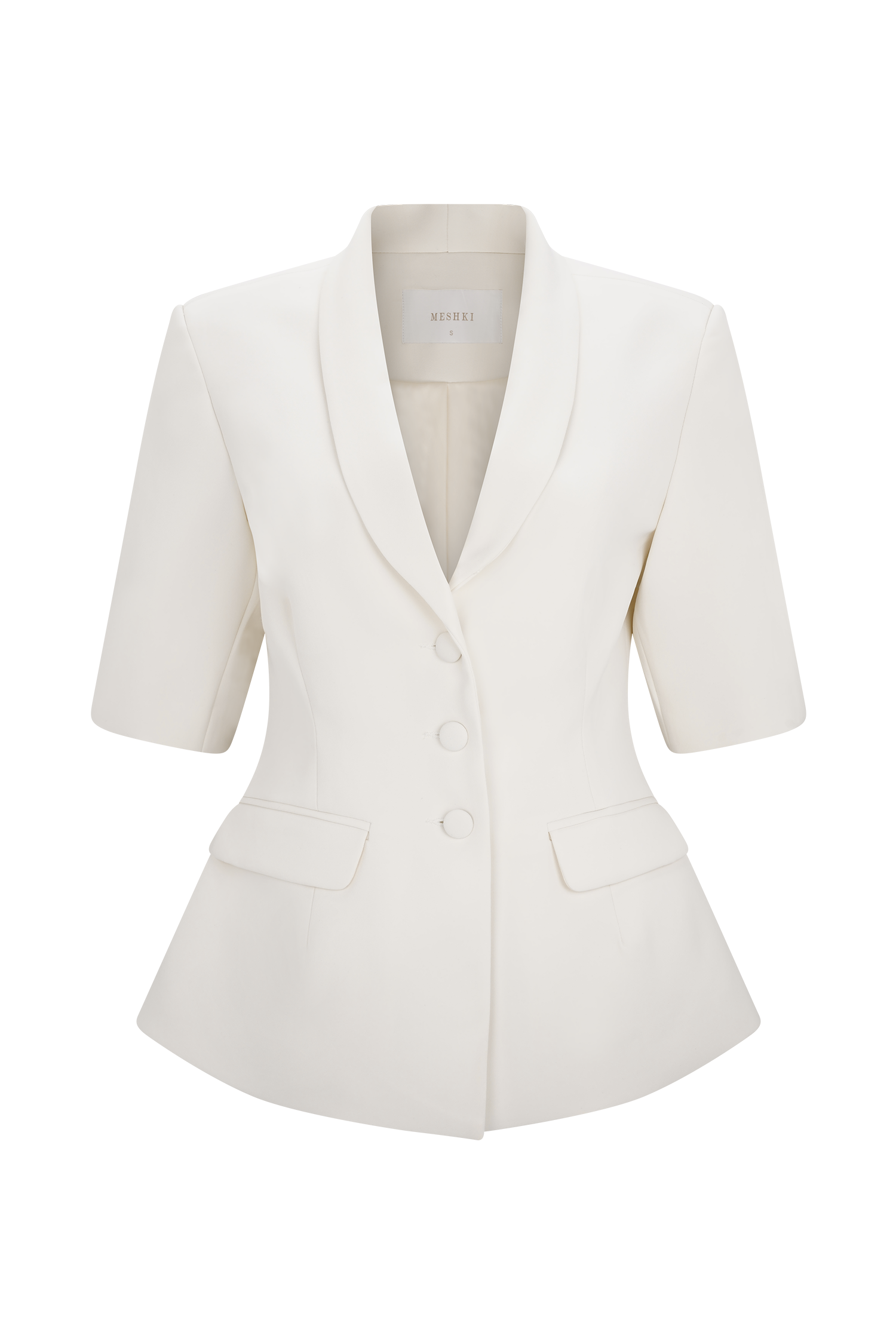 Opal Puff Sleeve Suiting Top - Ivory