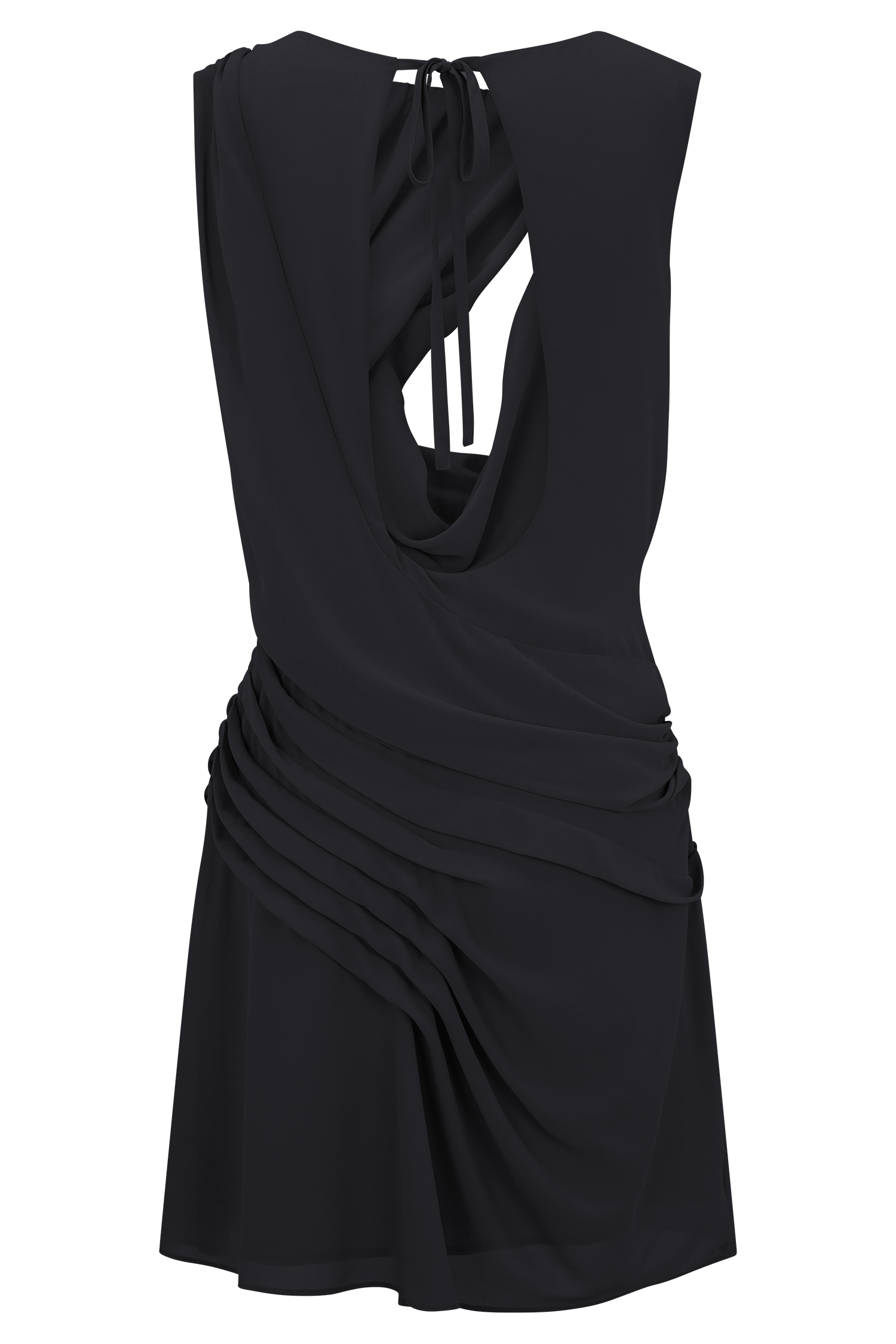 Oria Chiffon Mini Dress - Black