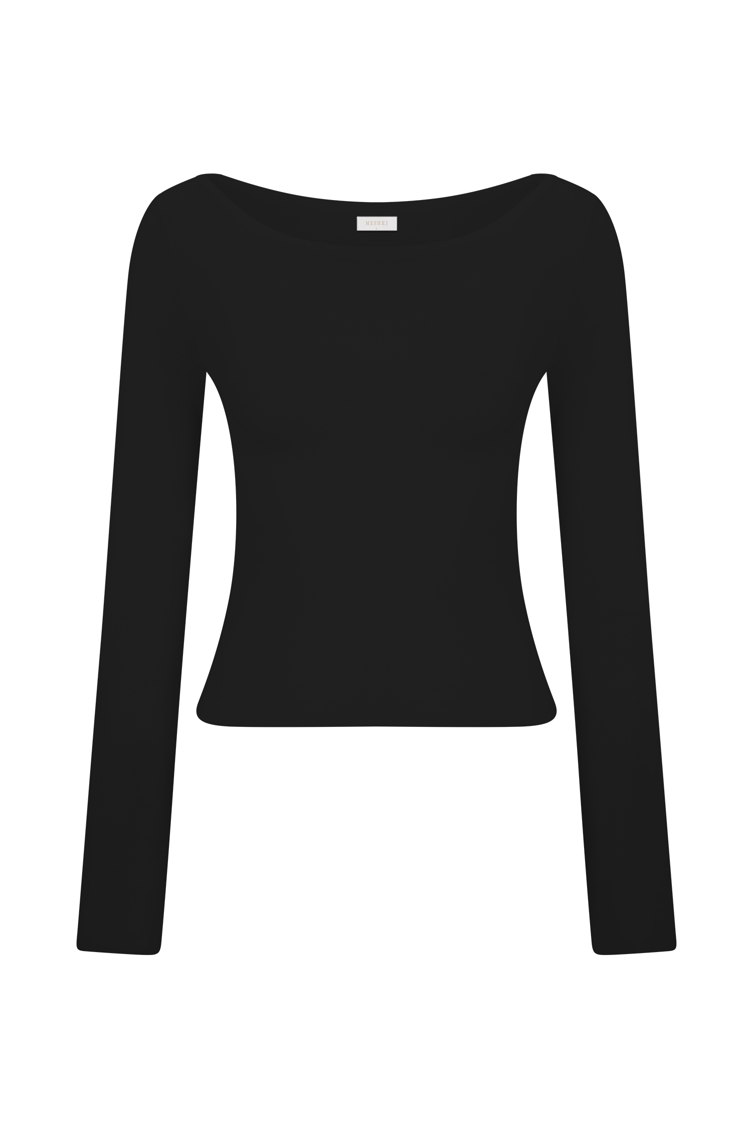 Paedyn Merino Wool Ribbed Long Sleeve Top - Black