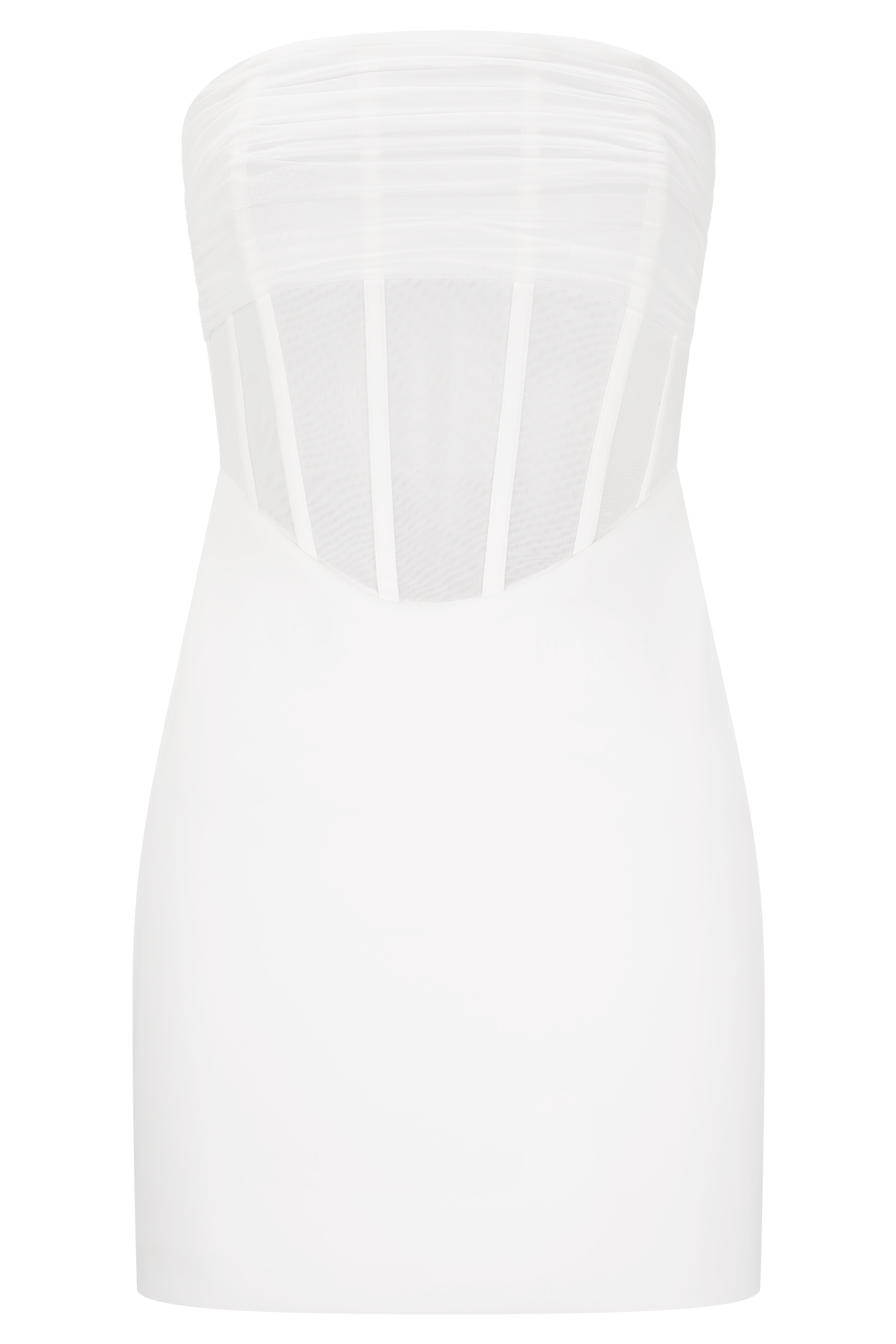 Palmer Mesh Corset Mini Dress - Ivory