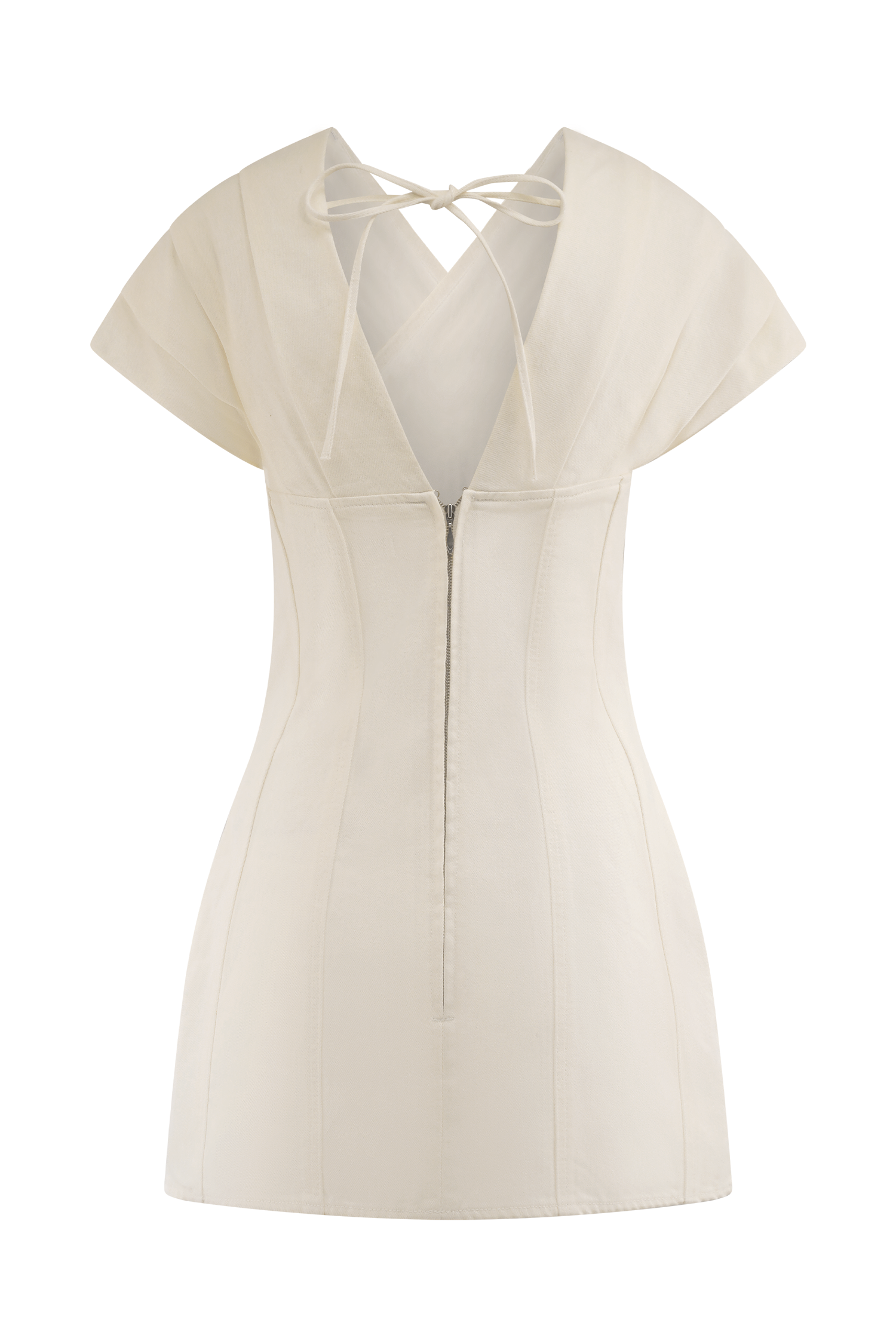 Pascale Off Shoulder Denim Mini Dress - White