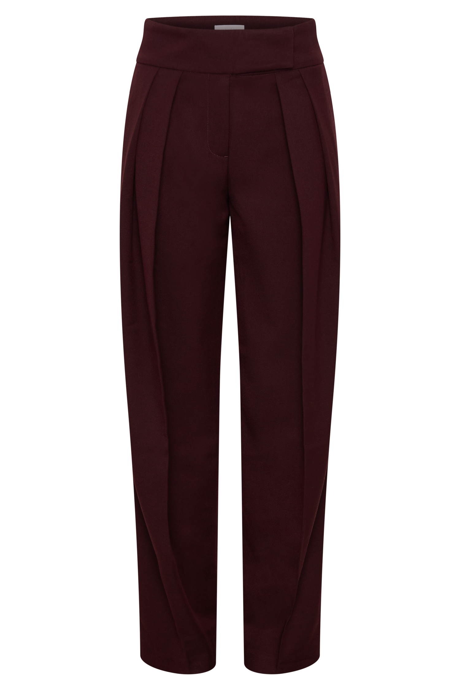 Penelope Pleated High Waisted Pants - Mahogany