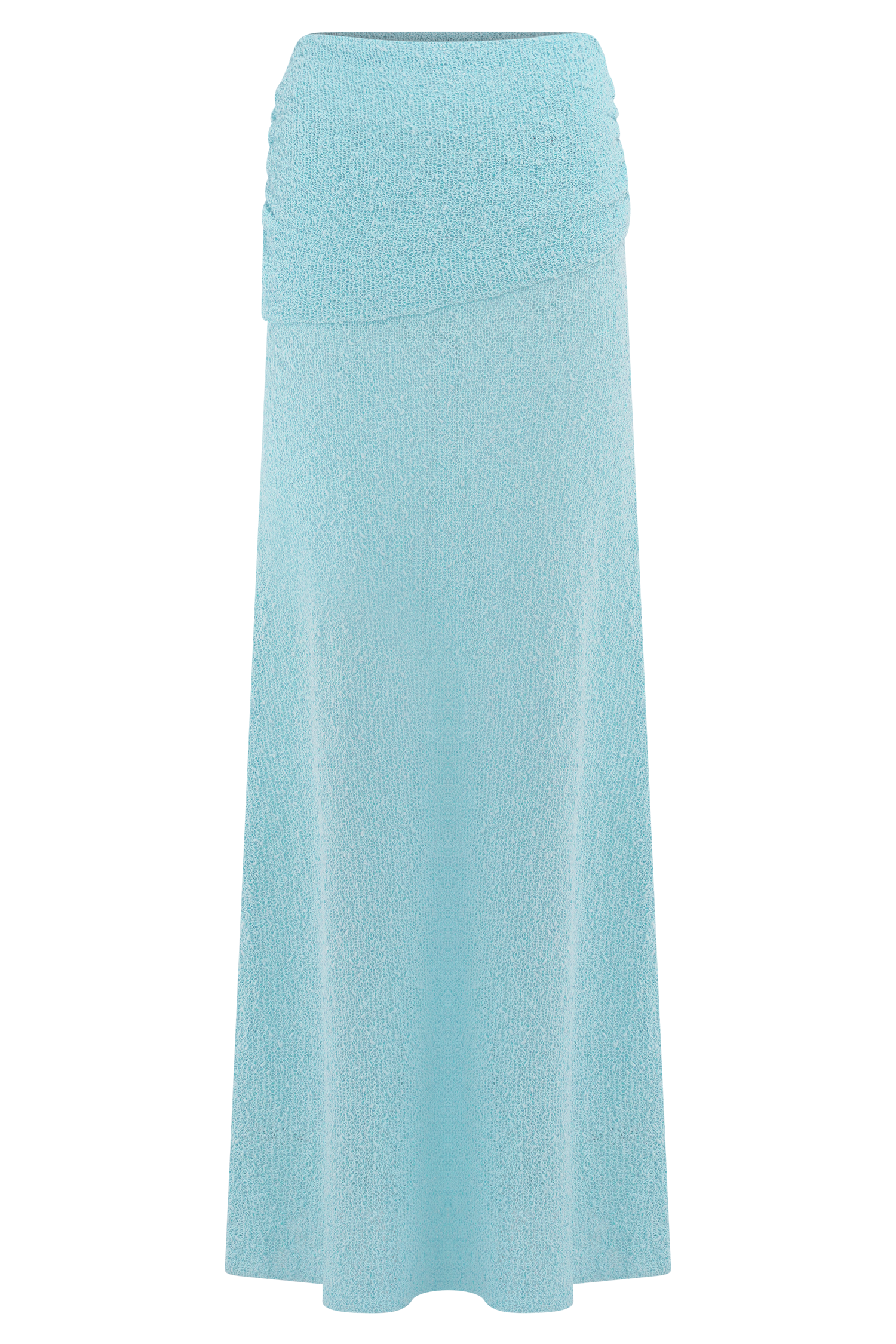 Petra Ruched Knit Maxi Skirt - Light Blue