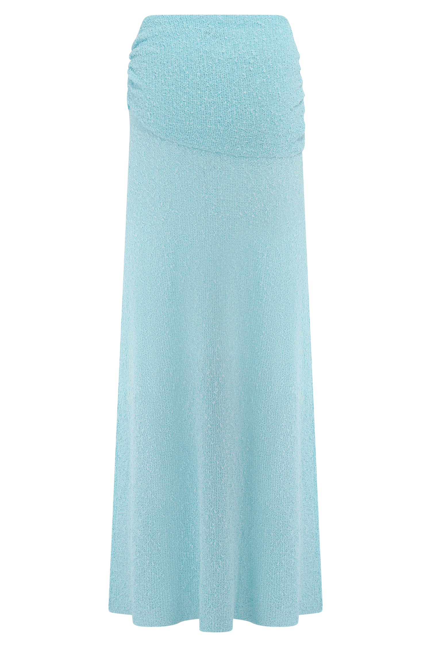 Petra Ruched Knit Maxi Skirt - Light Blue