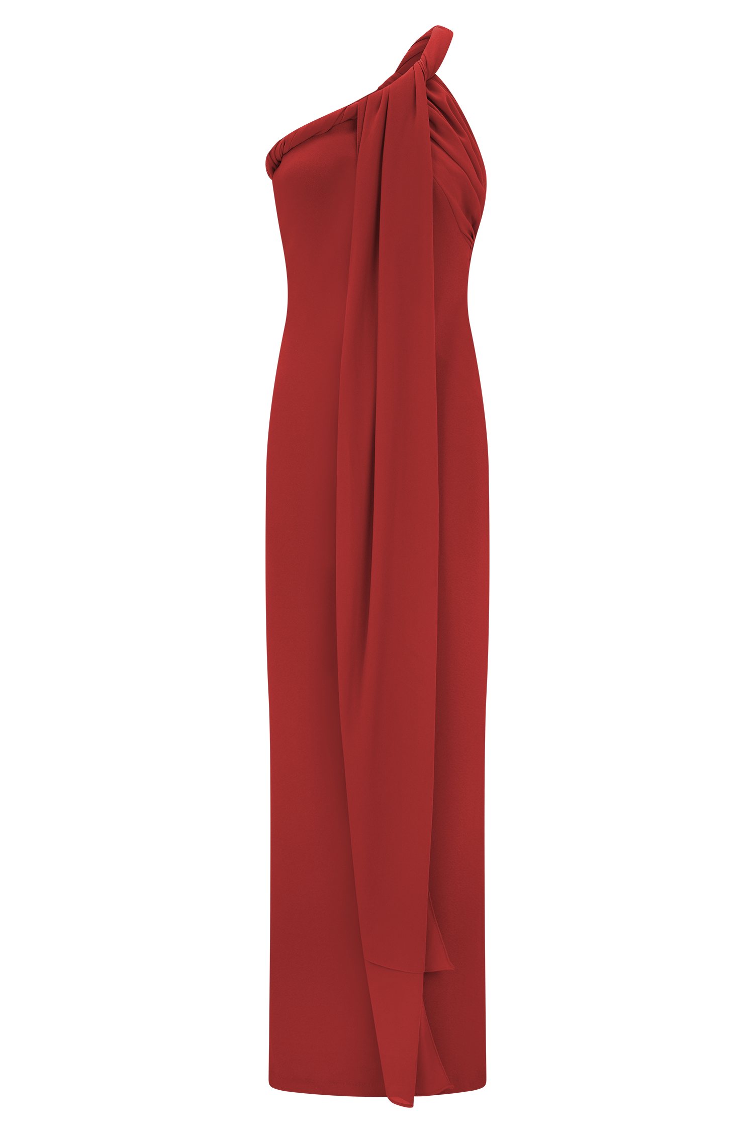 Philippa Knotted Crepe Maxi Dress - Ruby