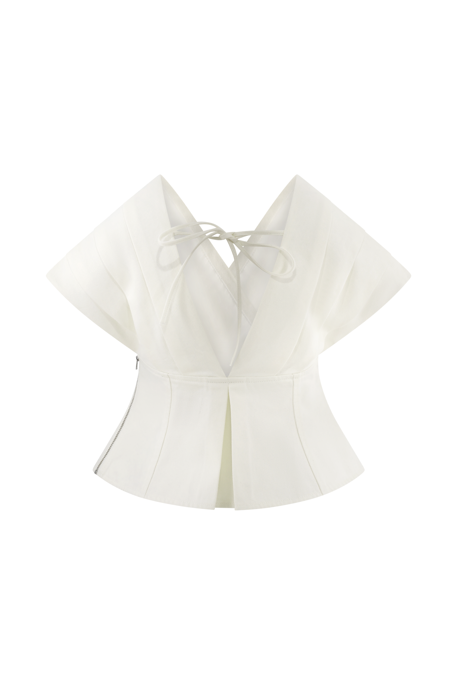 Rayne Off Shoulder Denim Top - White