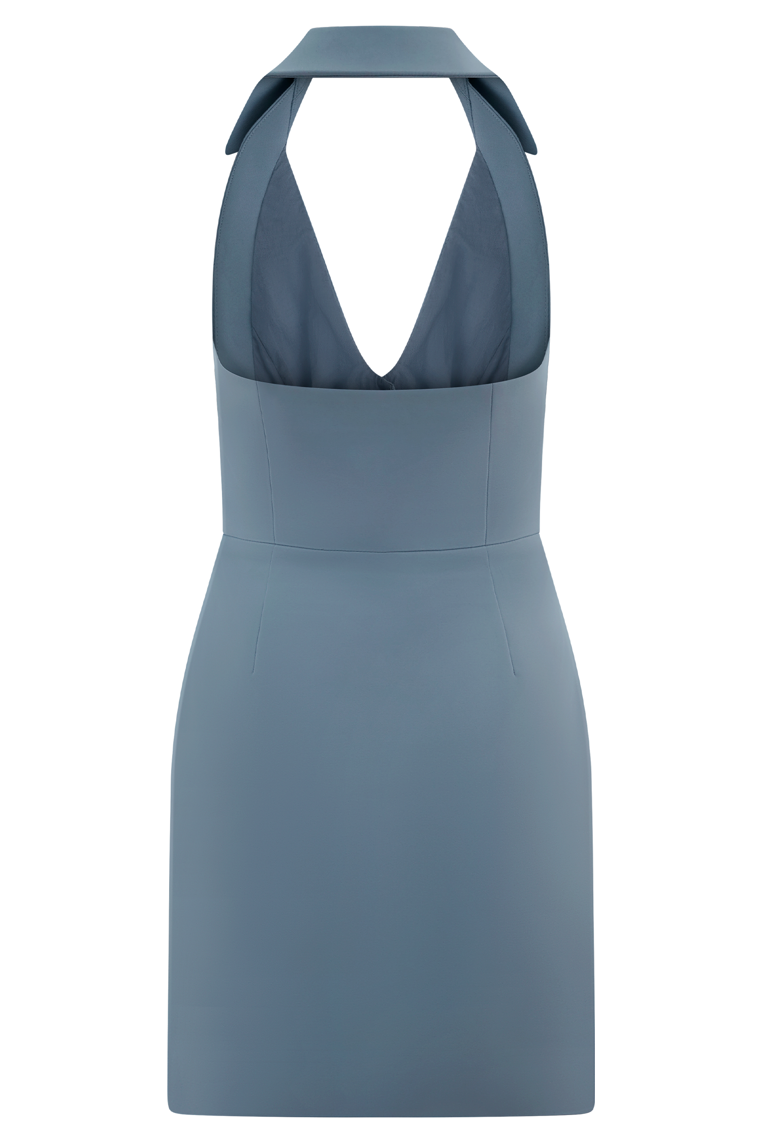 Ruth Cotton Halter Mini Dress - Ocean Blue