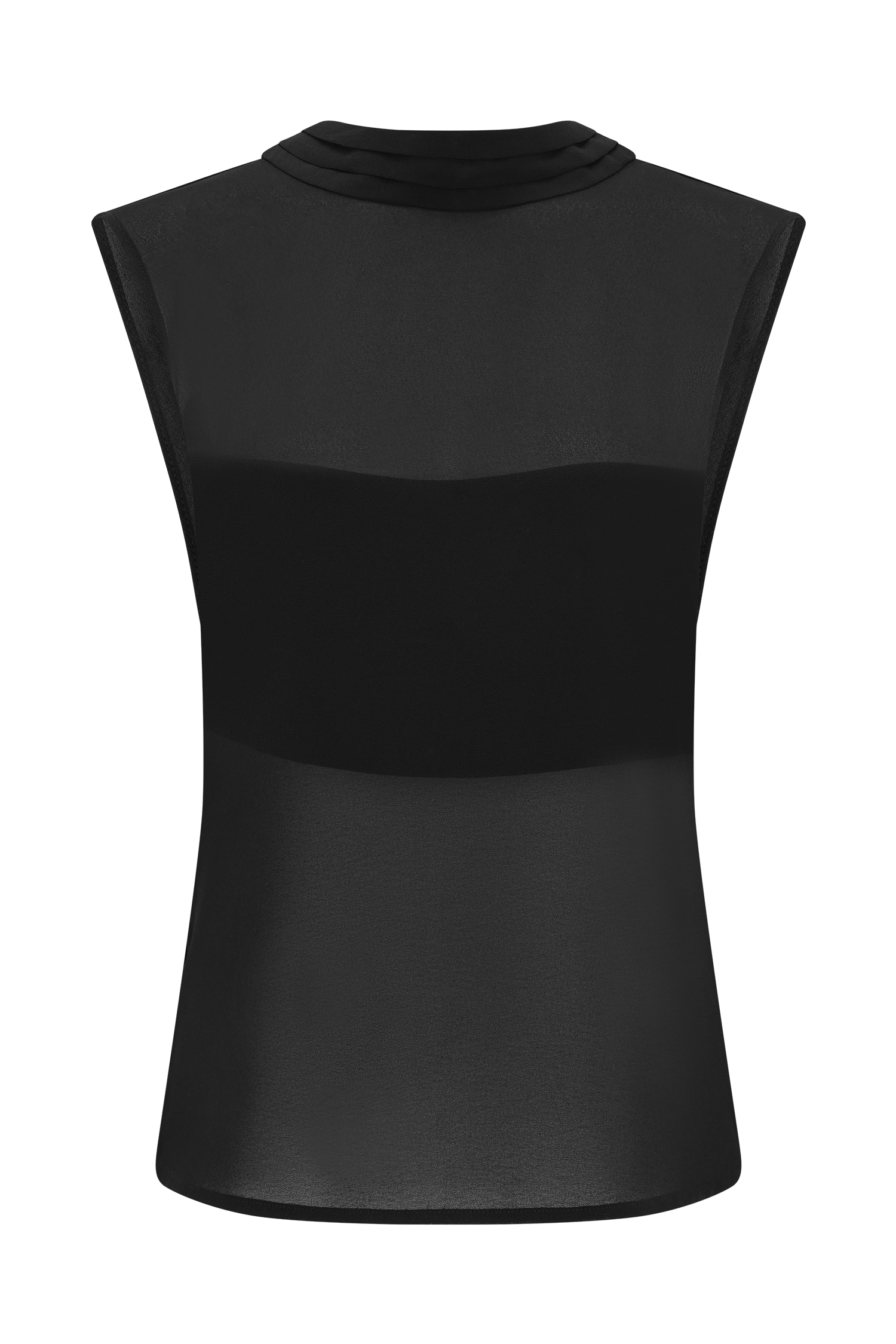 Saria Chiffon Low Back Top - Black