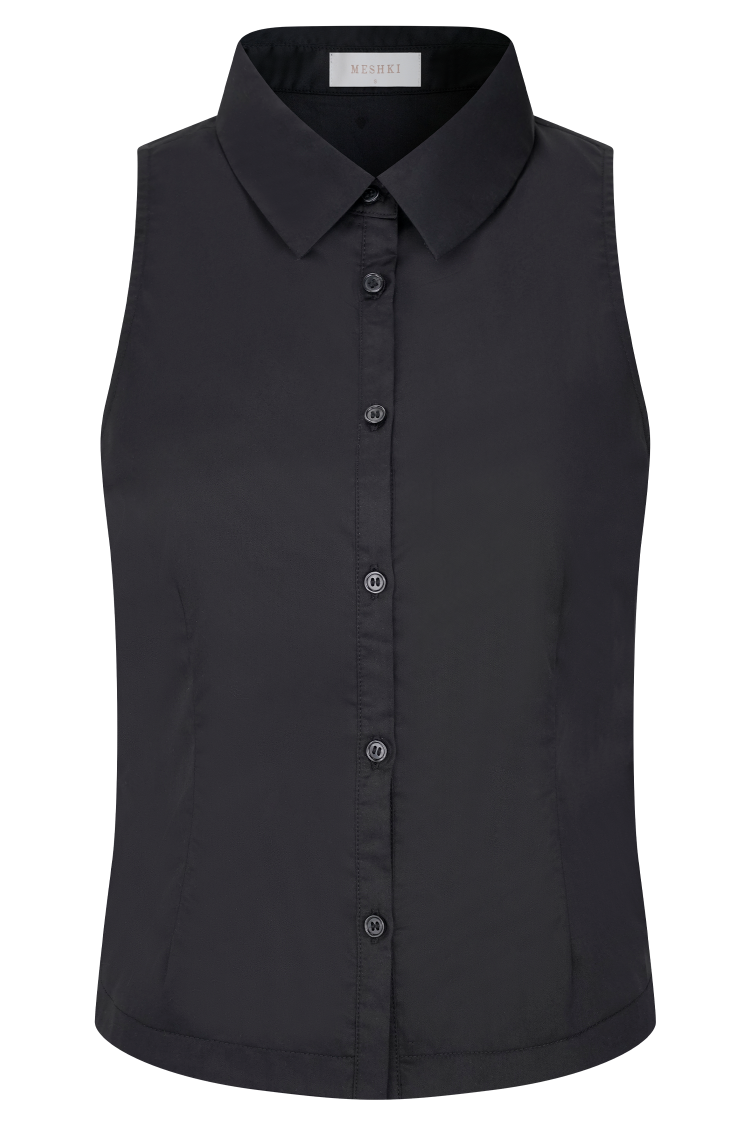 Selene Sleeveless Halter Shirt - Black