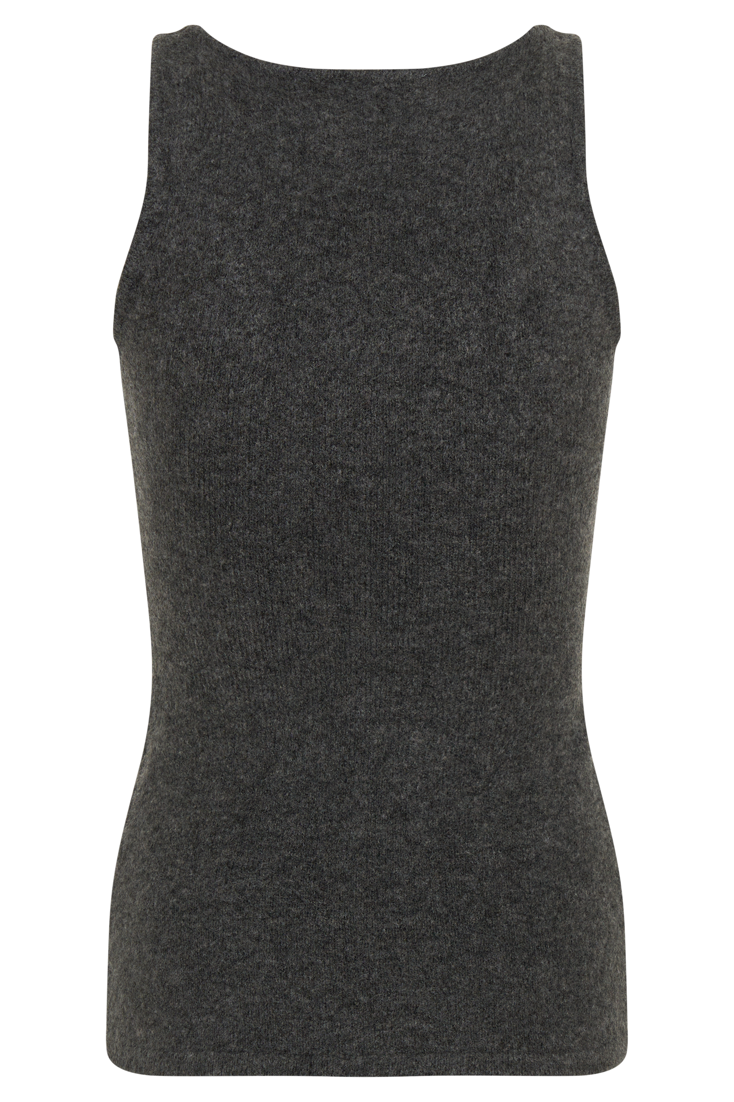 Shyann Sleeveless Longline Knit Top - Charcoal Marle