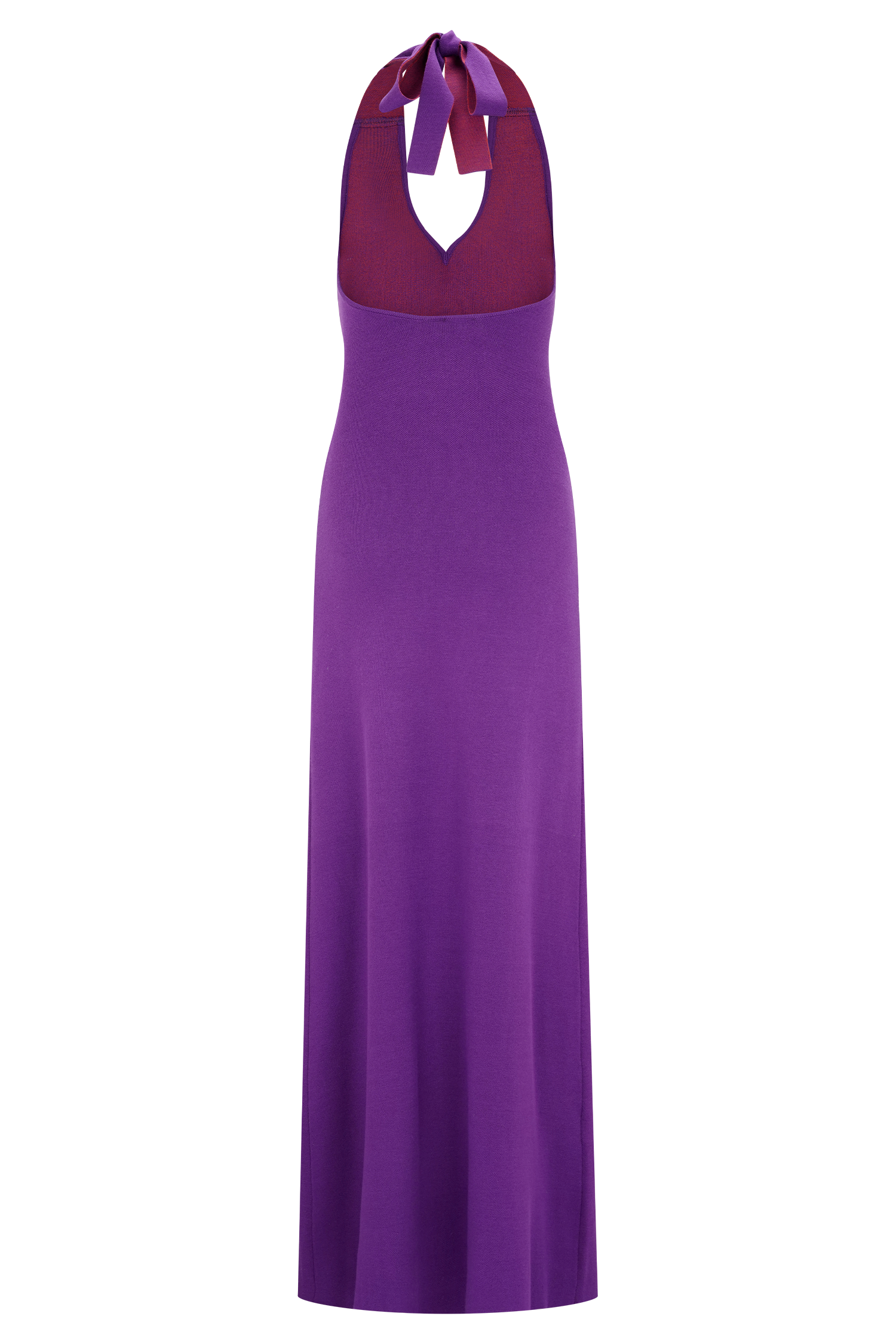 Stacy Knit Halter Maxi Dress - Purple/Red