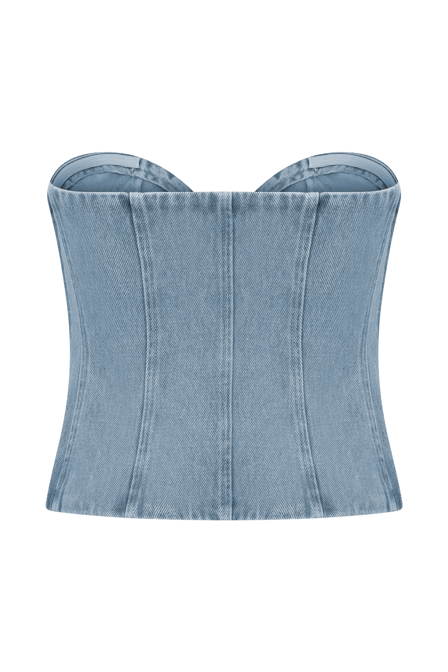 Tully Strapless Topstitch Denim Top - 80'S Blue