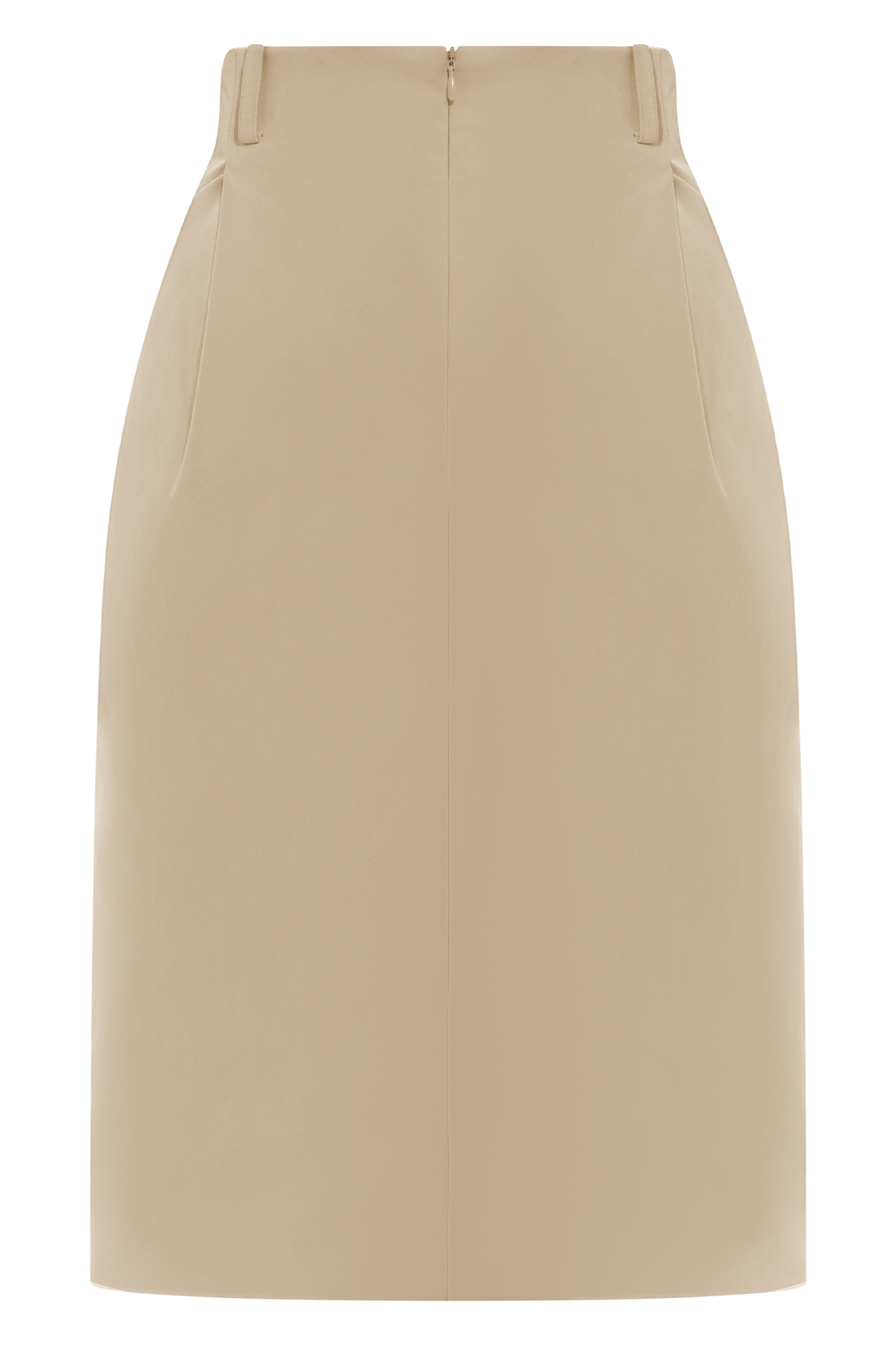 Vera Suiting Split Front Midi Skirt - Ivory Stone