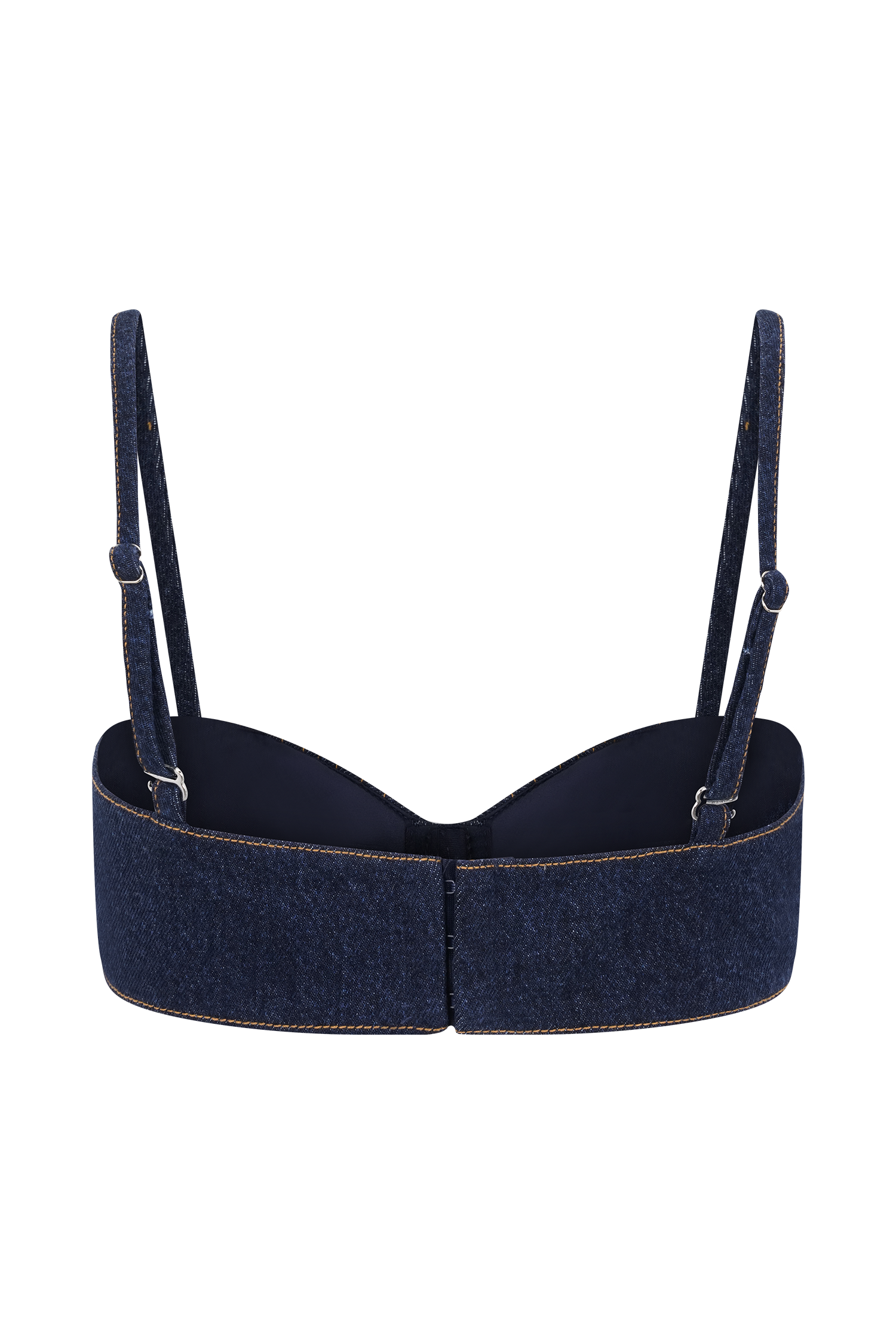 Belle Denim Cropped Bralette - Indigo Blue