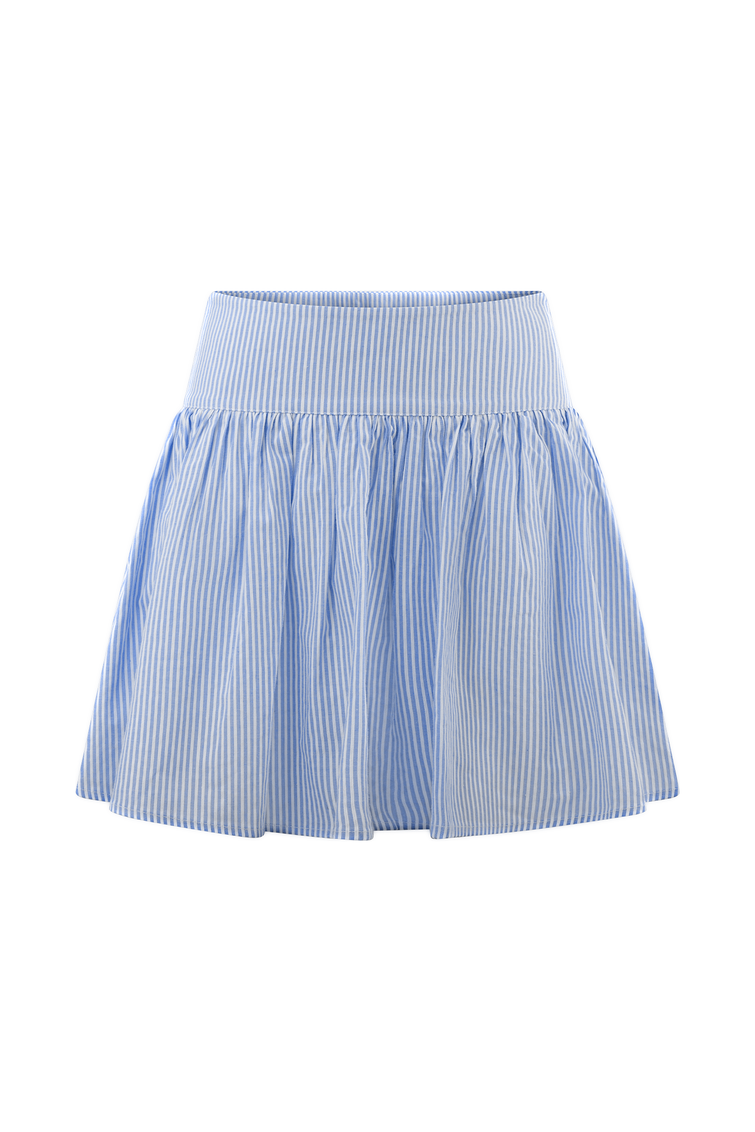 Gretel Hem Mini Skirt - Blue Pinstripe