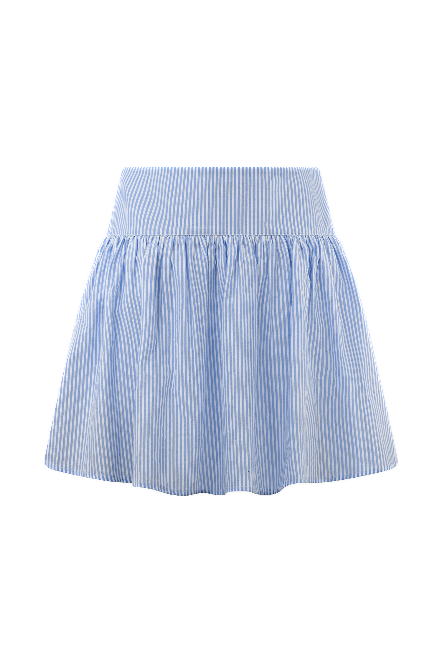 Gretel Hem Mini Skirt - Blue Pinstripe