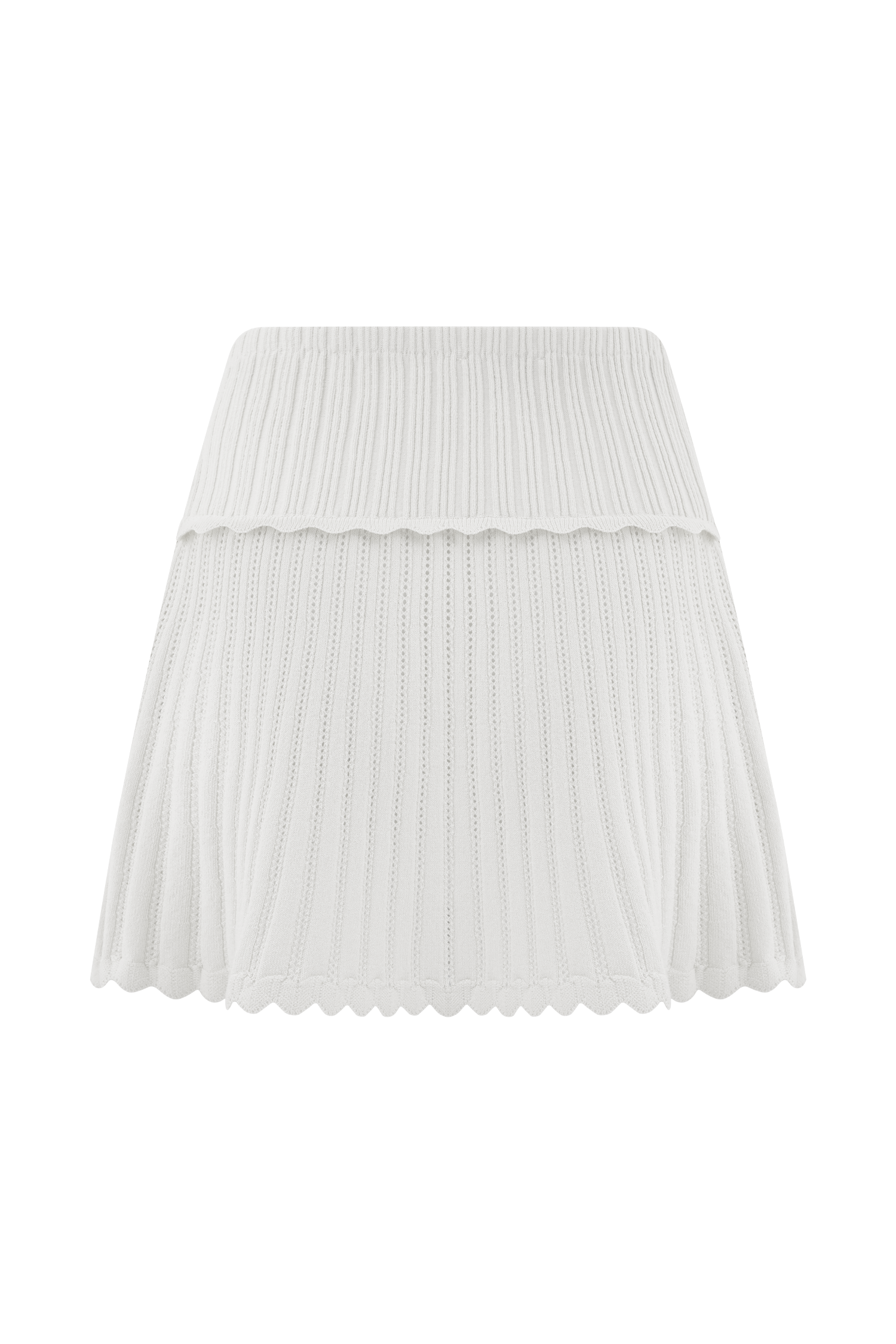 Indy Pointelle Knit Mini Skirt - Ivory