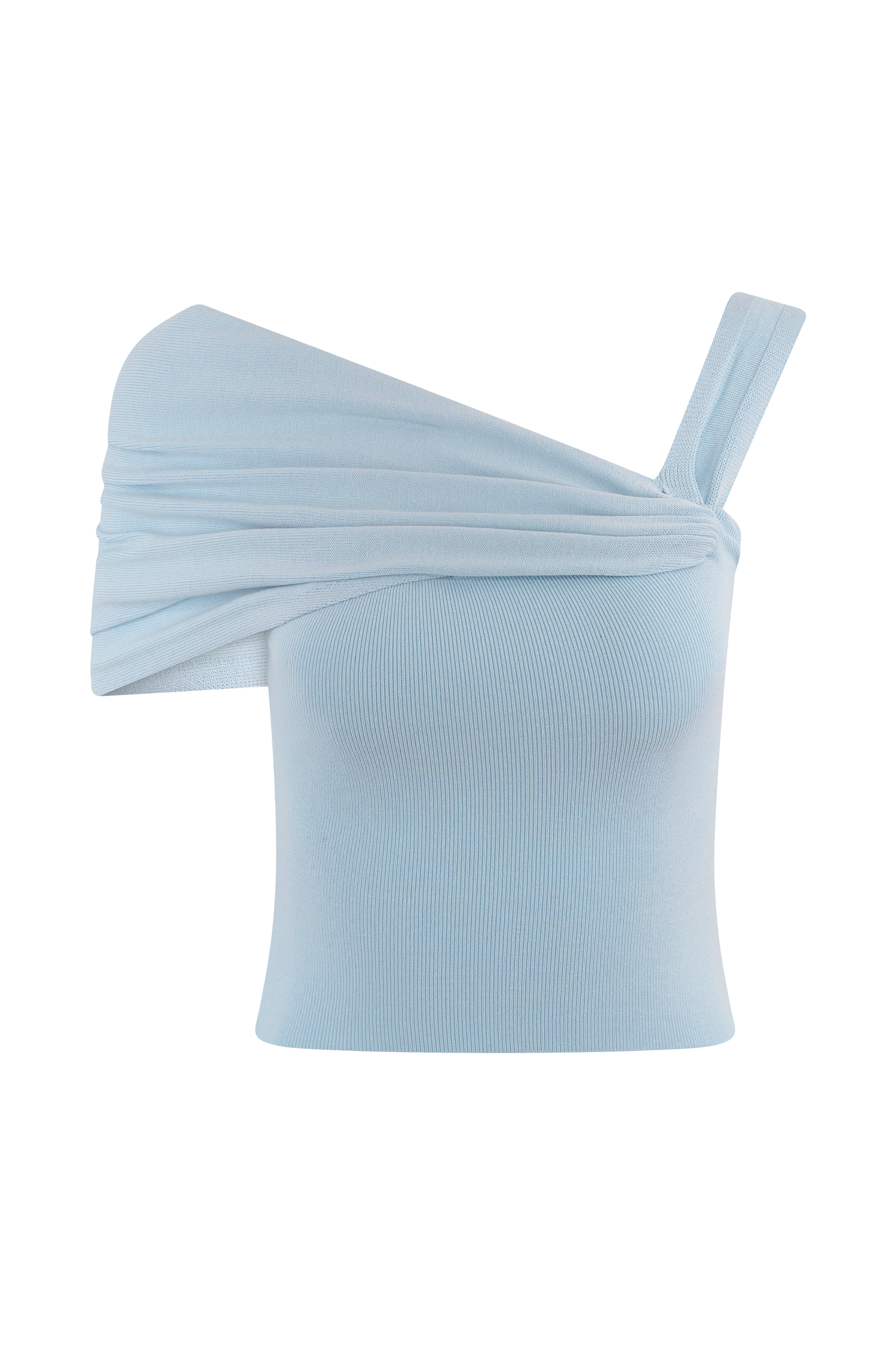 Irene Gathered Knit Top - Blue