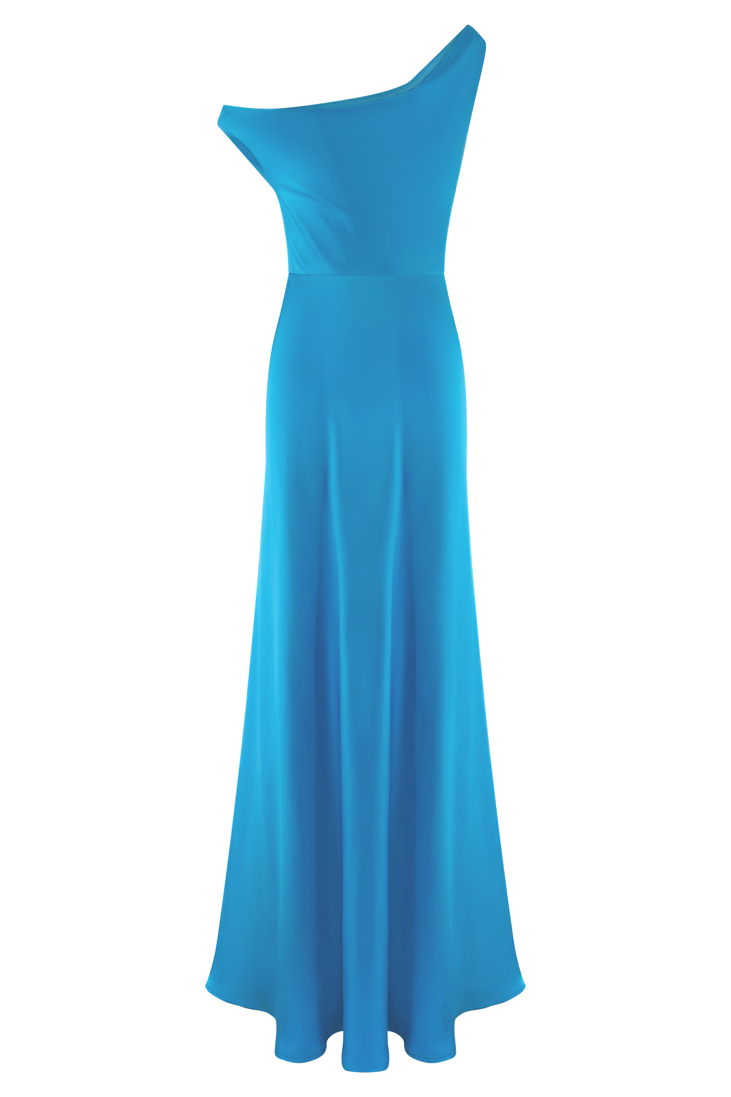 Jacinta One Shoulder Maxi Dress - Cyan Blue