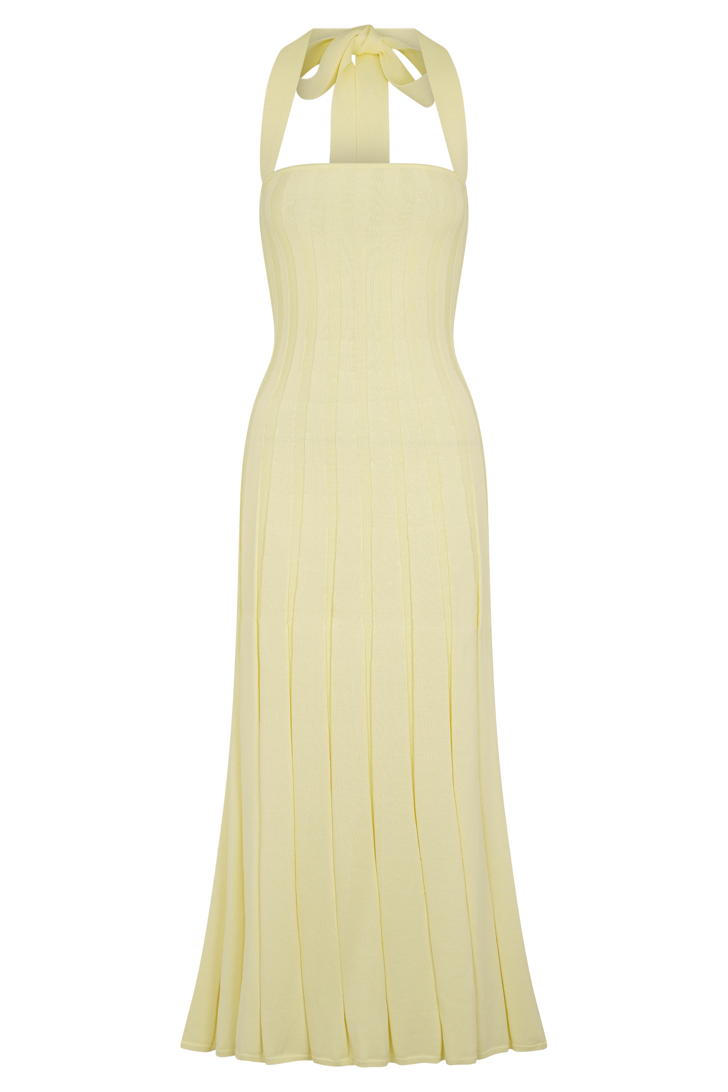 Jacqui Halter Knit Midi Dress - Lemon