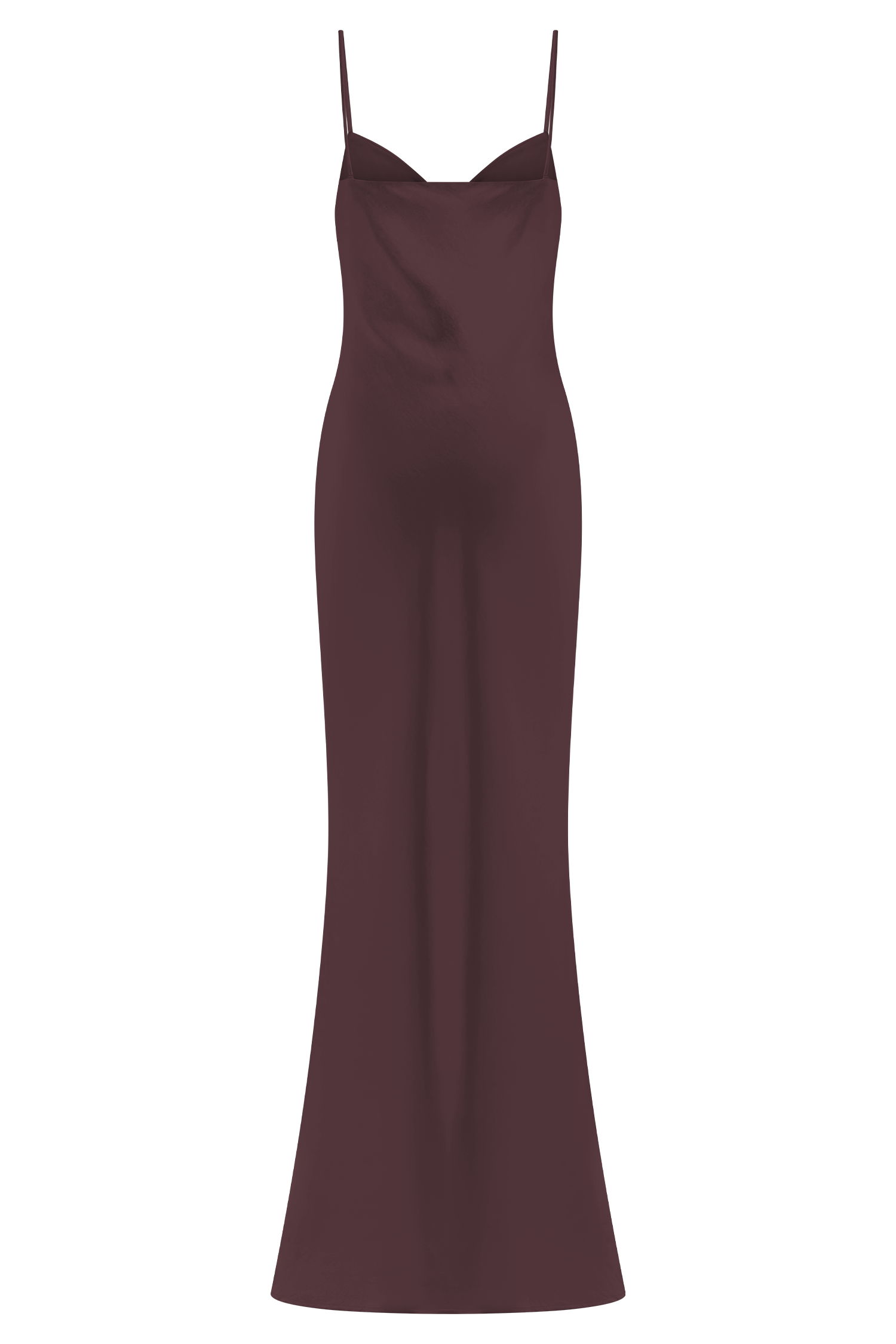 Lilly Sweetheart Satin Maxi Dress - Dark Chocolate