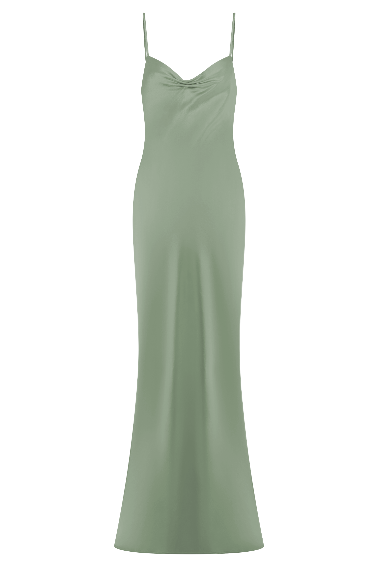 Lilly Sweetheart Satin Maxi Dress - Sage