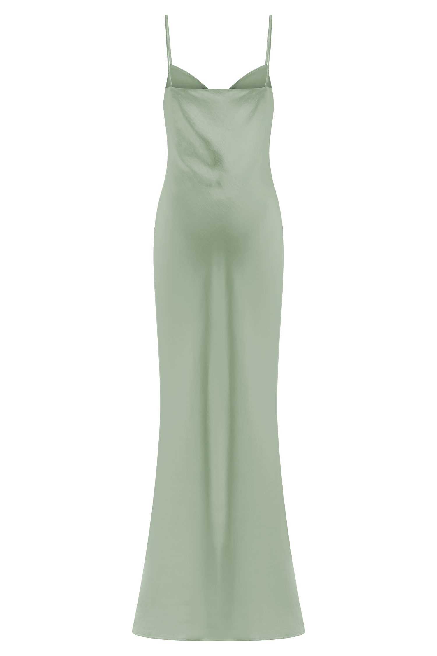 Lilly Sweetheart Satin Maxi Dress - Sage