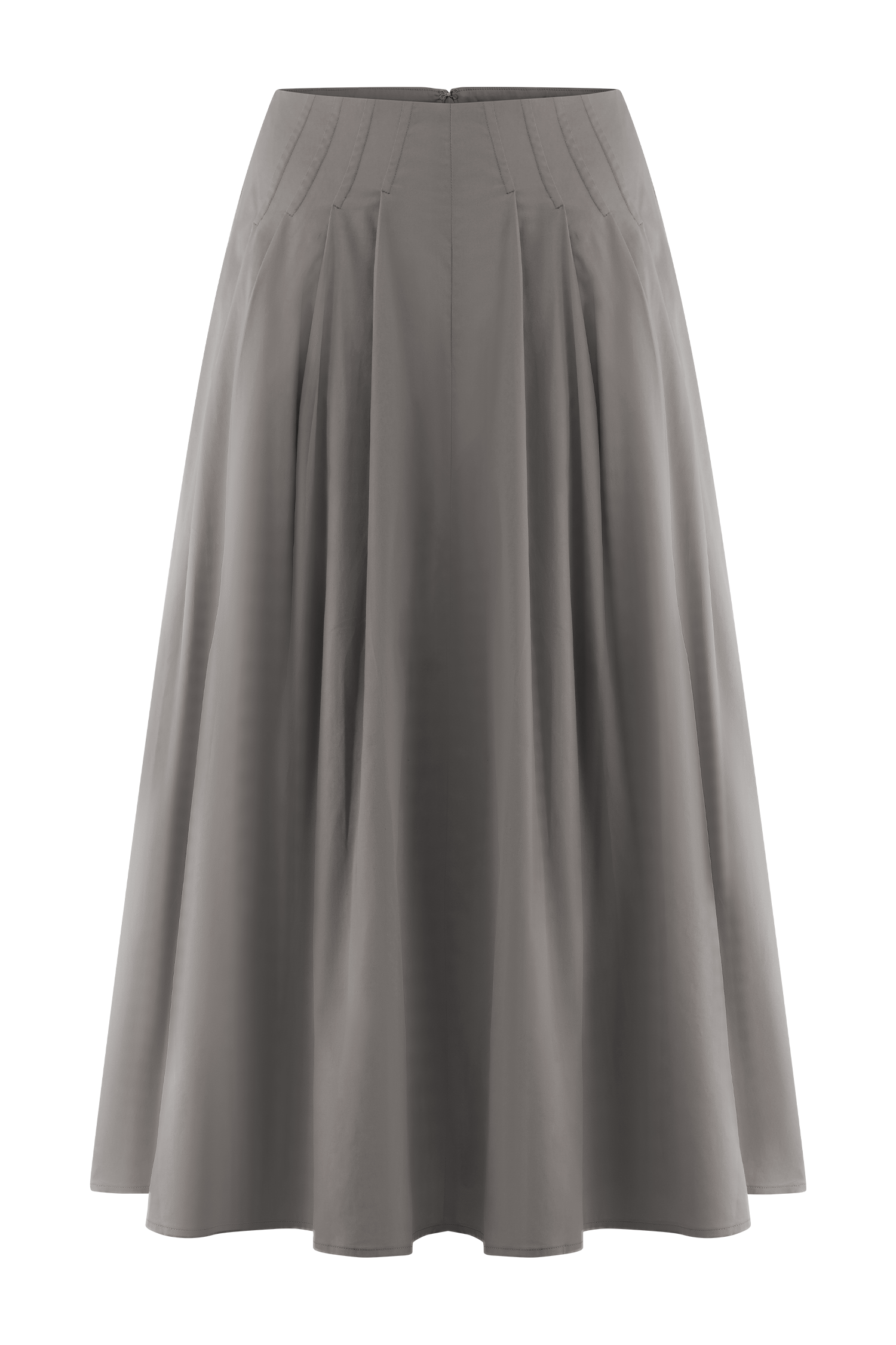 Mae A-Line Midi Skirt - Pebble Brown