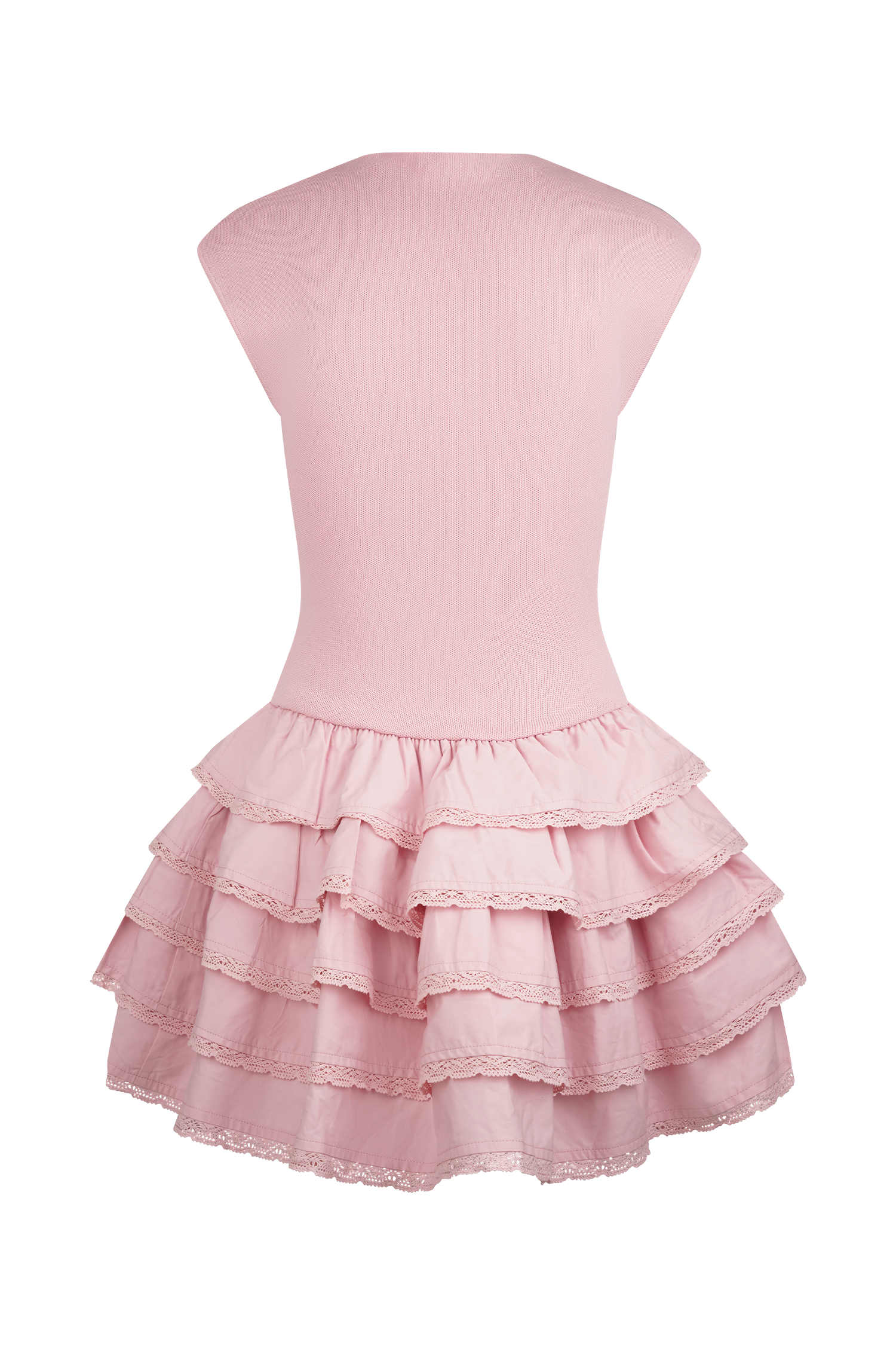 Maeve Ruffle Knit Mini Dress - Dusty Pink