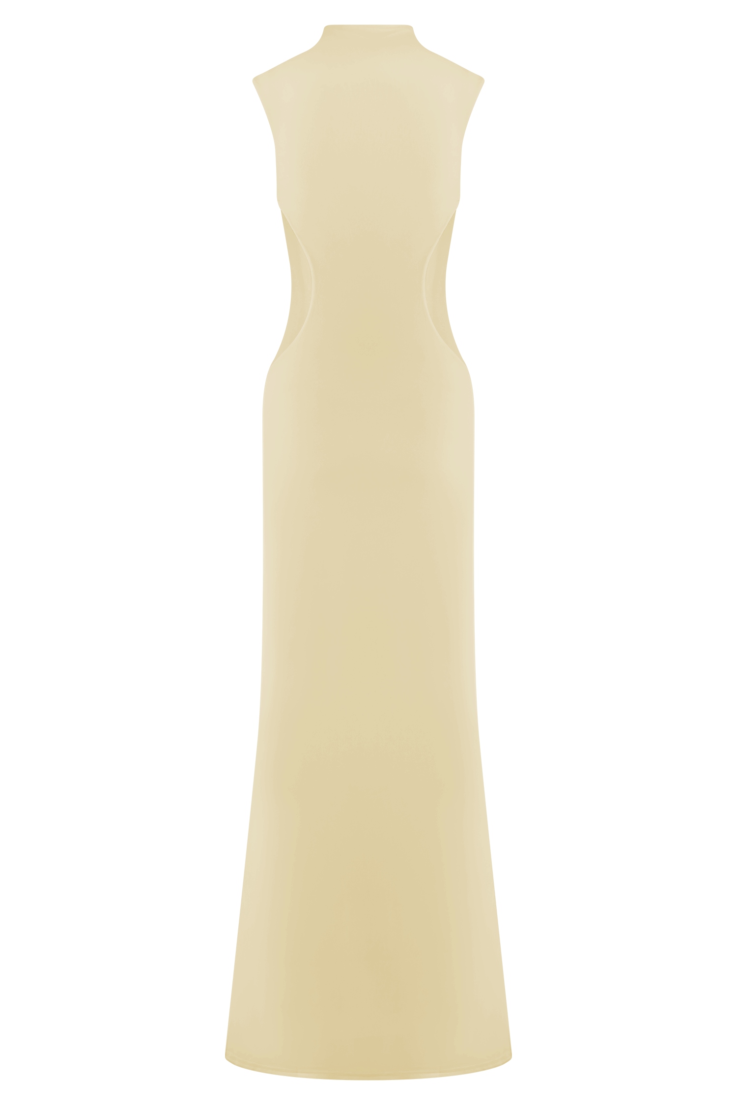 Massie Slinky And Mesh Maxi Dress - Lemon