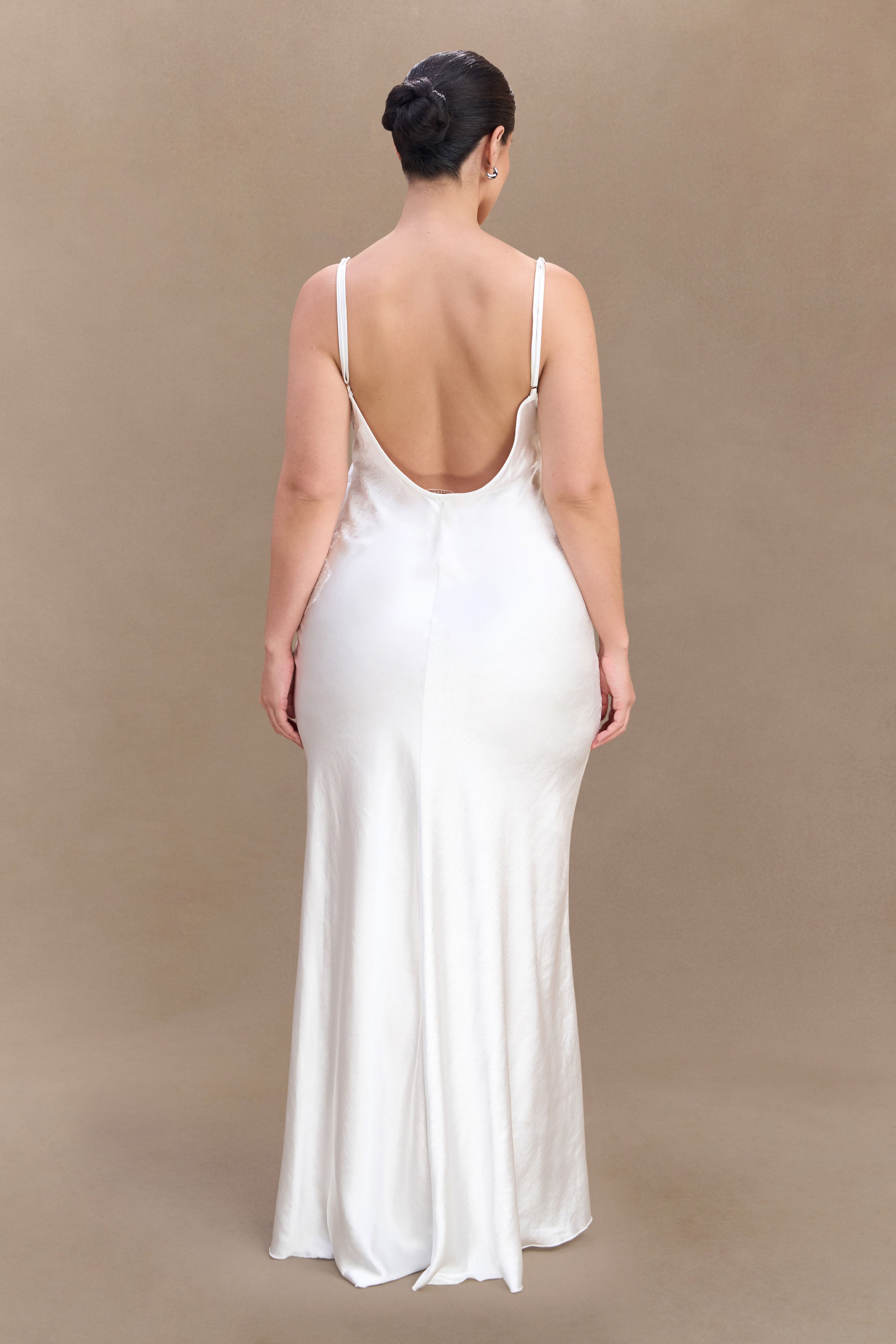 Saylor Satin Slip Maxi Dress - Ivory