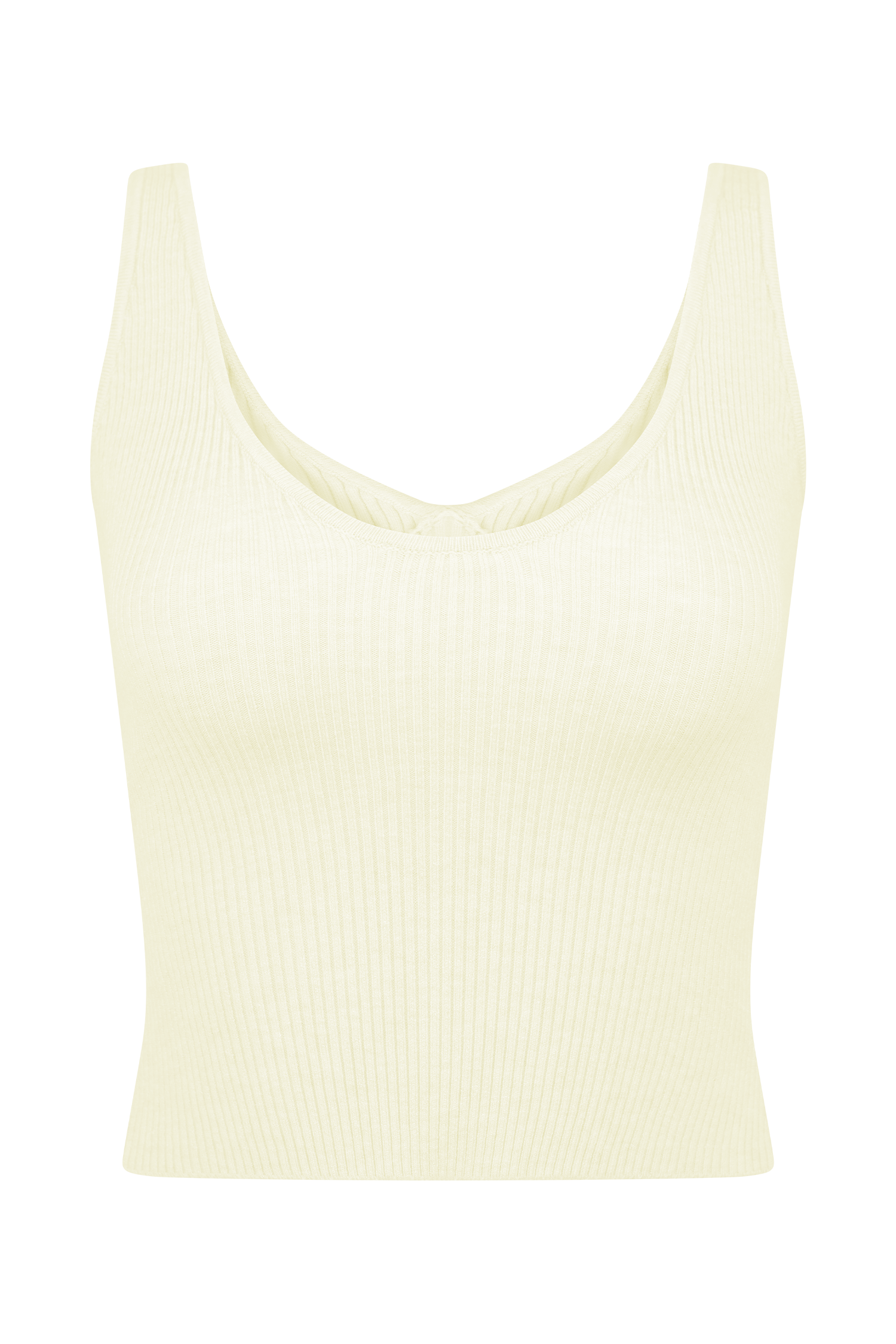 Natalya Ribbed Knit Cami Top - Ivory