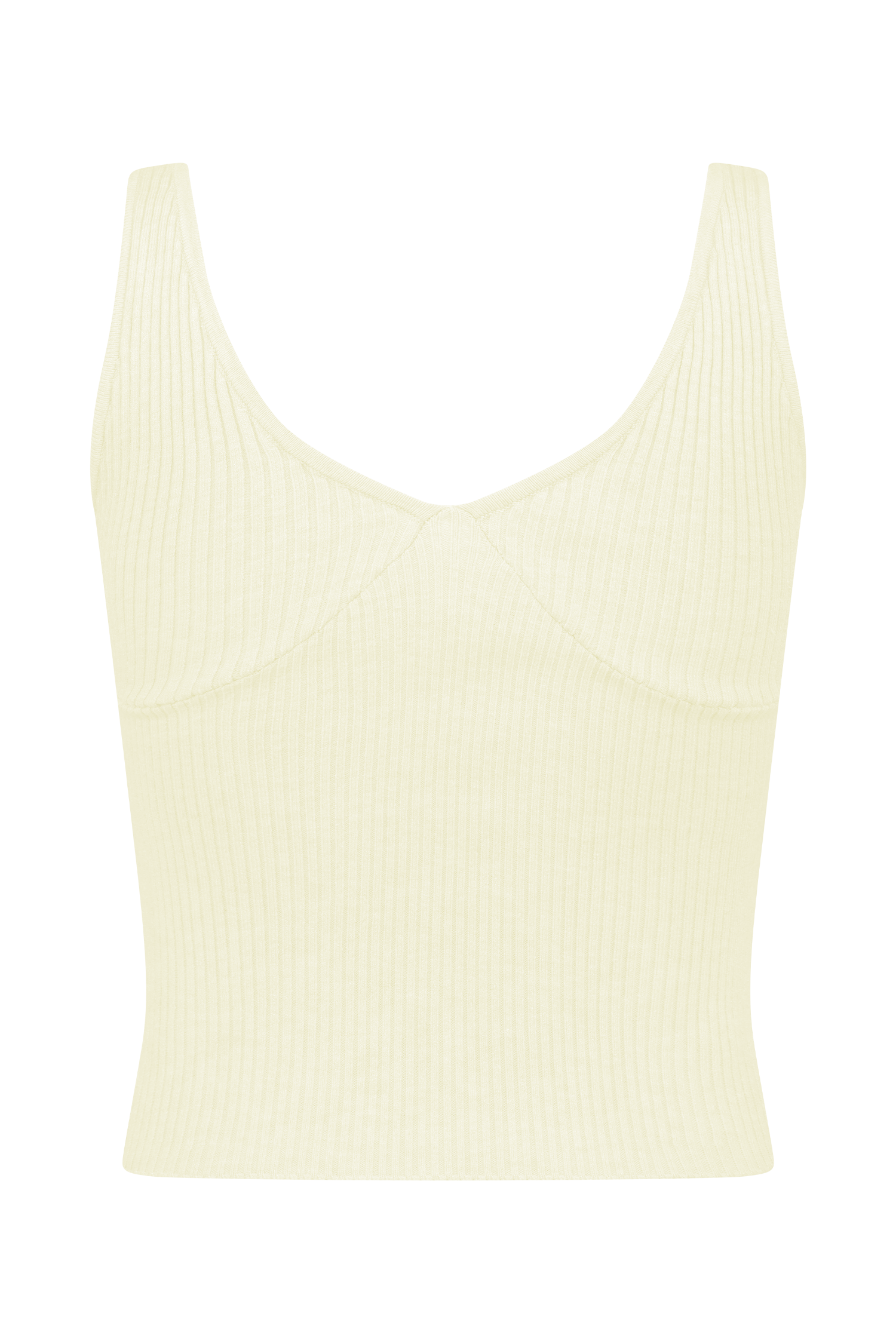 Natalya Ribbed Knit Cami Top - Ivory