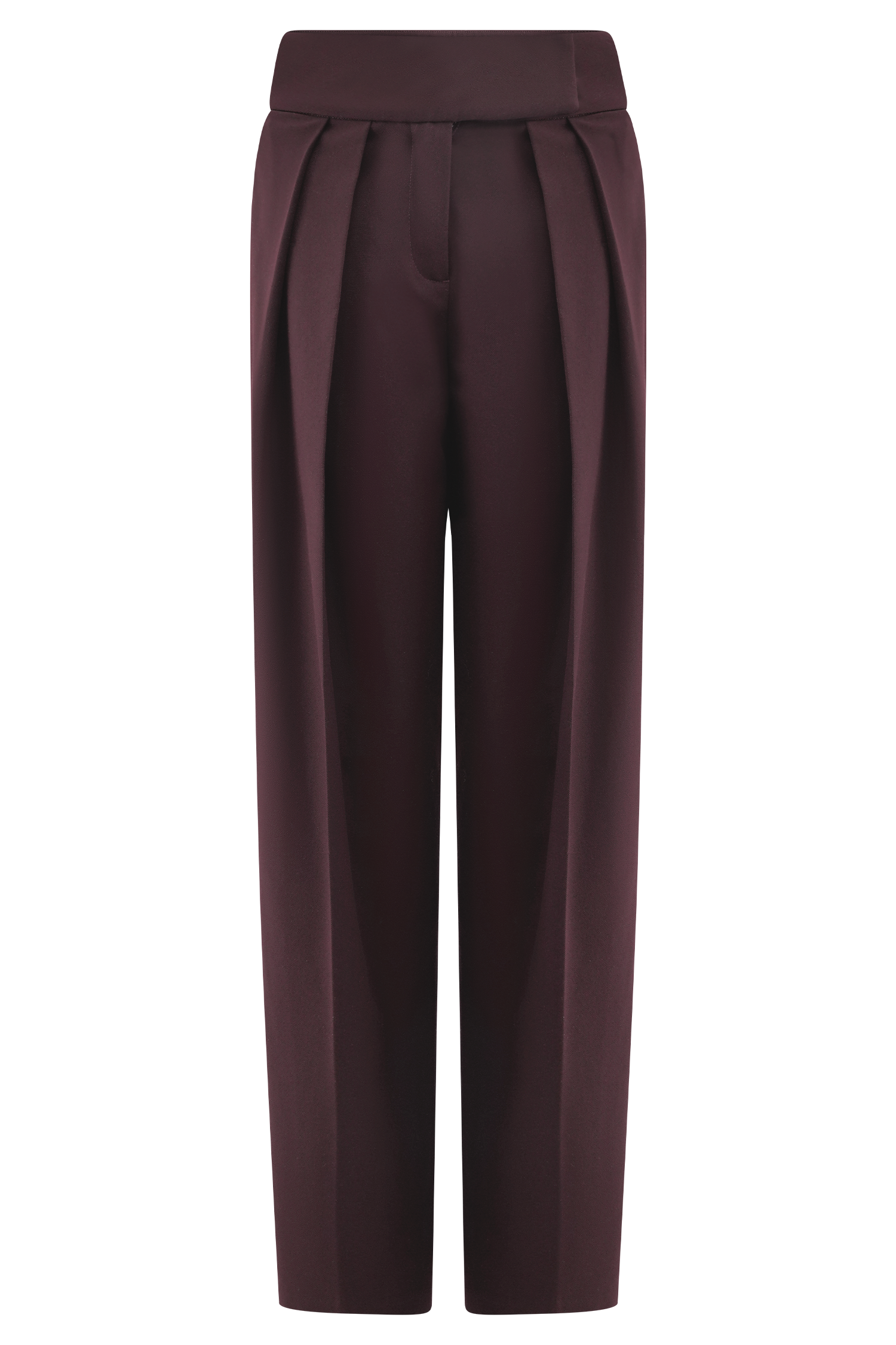 Penelope Pleated High Waisted Pants - Chocolate