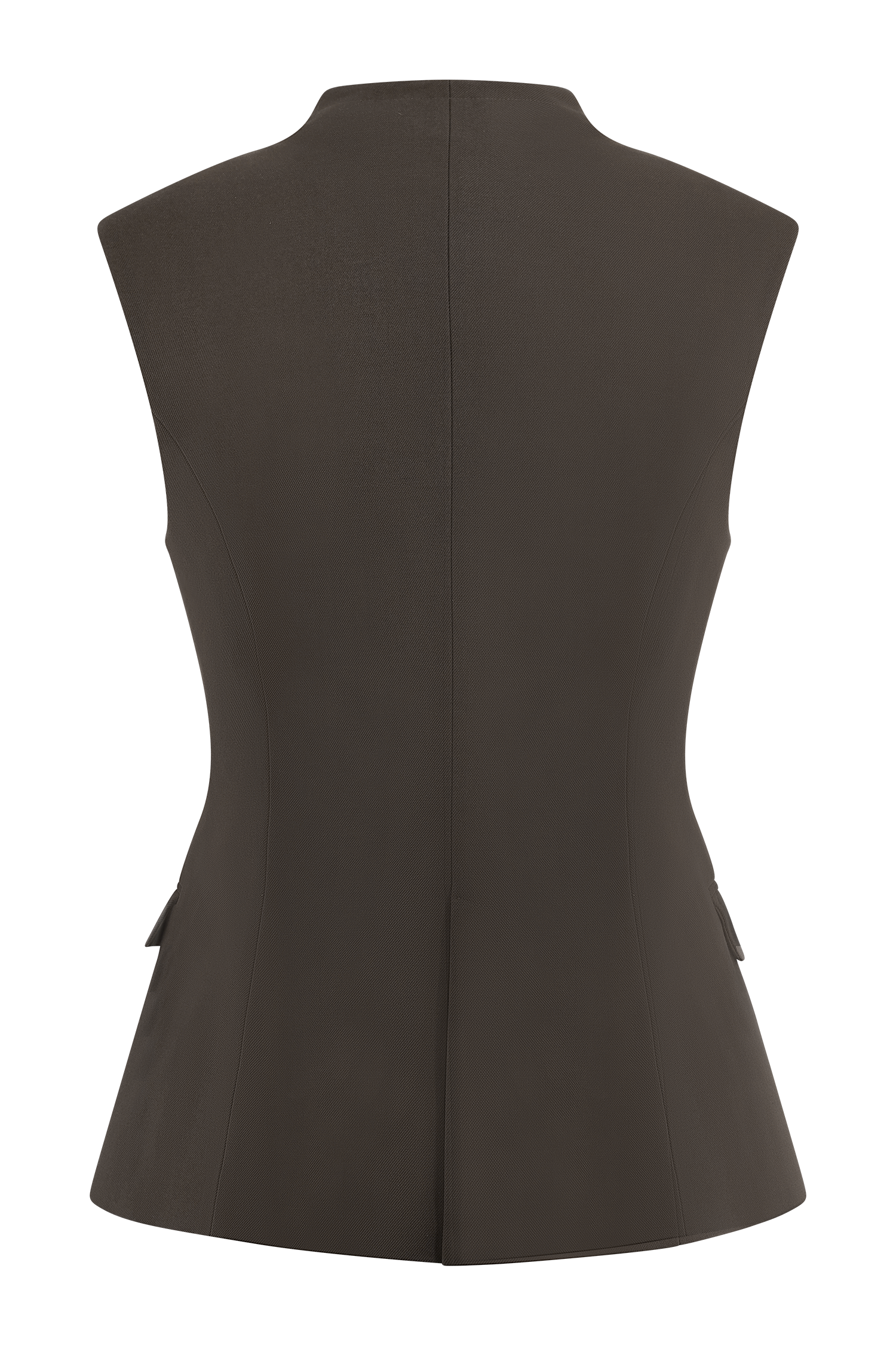 Penelope Suiting Sleeveless Blazer - Chocolate