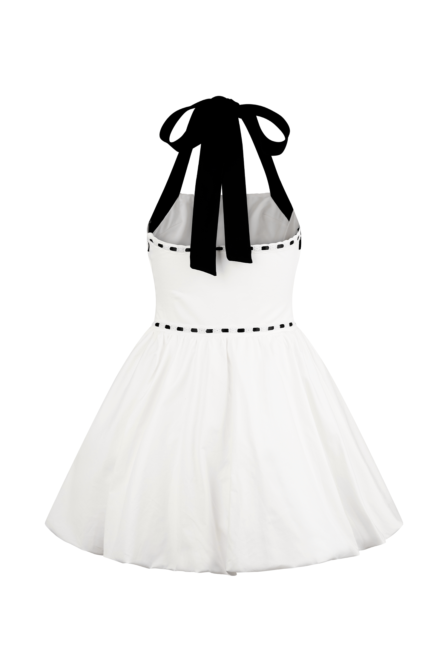 Queenie Halter Bubble Mini Dress - Black/White
